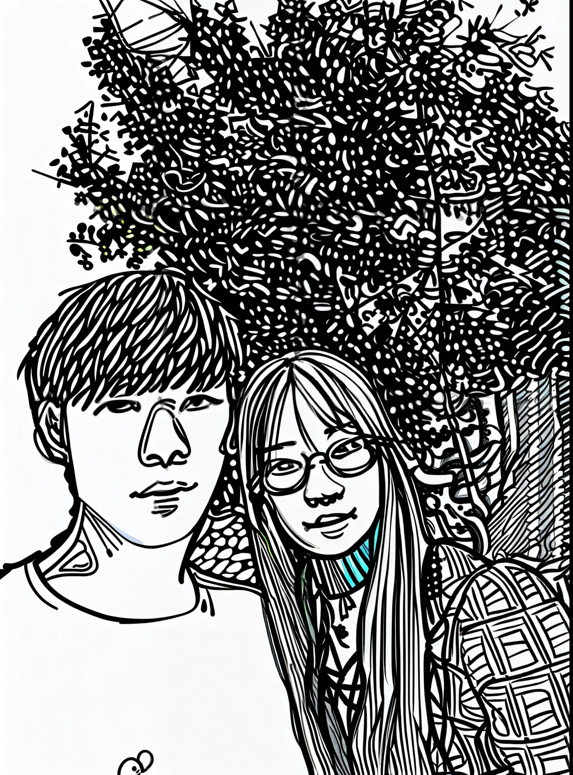 "Converted into line drawings，Only the outline is retained，No color or coloring is added。"