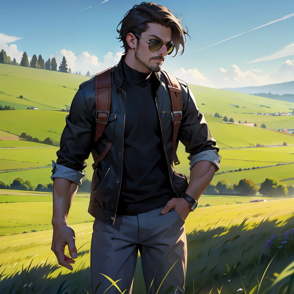 grassy fields,cool guy,