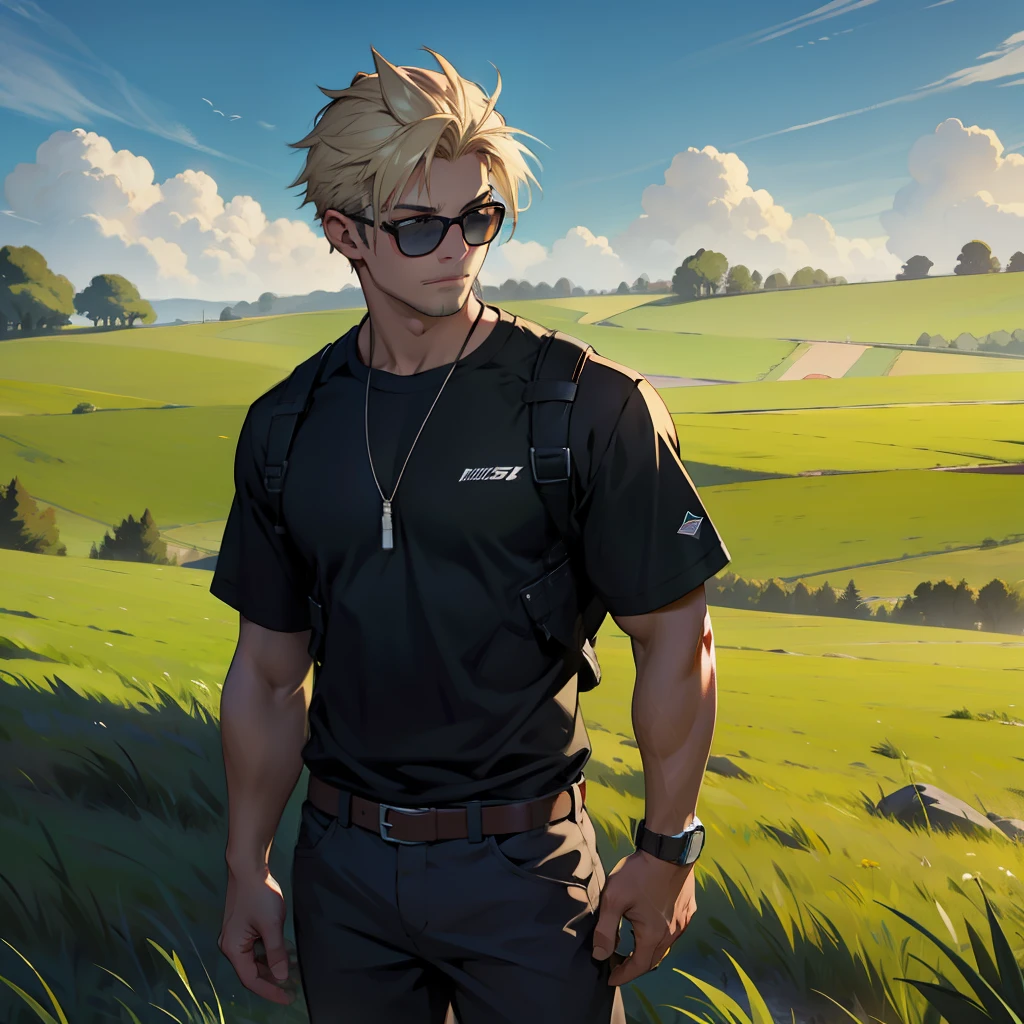 grassy fields,cool guy,