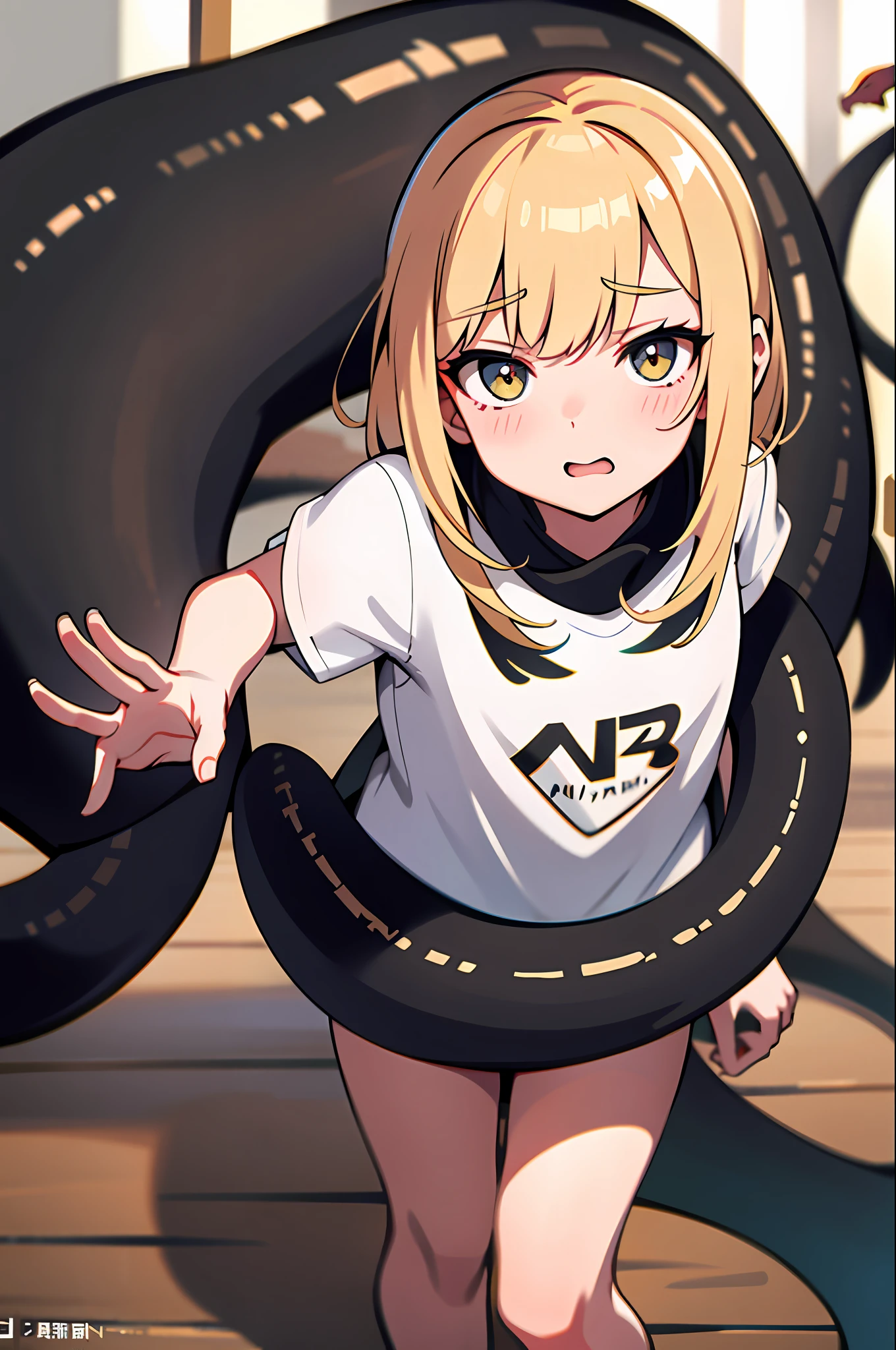 A snake is devouring a young girl,nikon RAW photo,8 k,富士XT3,tmasterpiece,best qualtiy,realisticlying,realisticlying,ultra - detailed,NVSHEN,