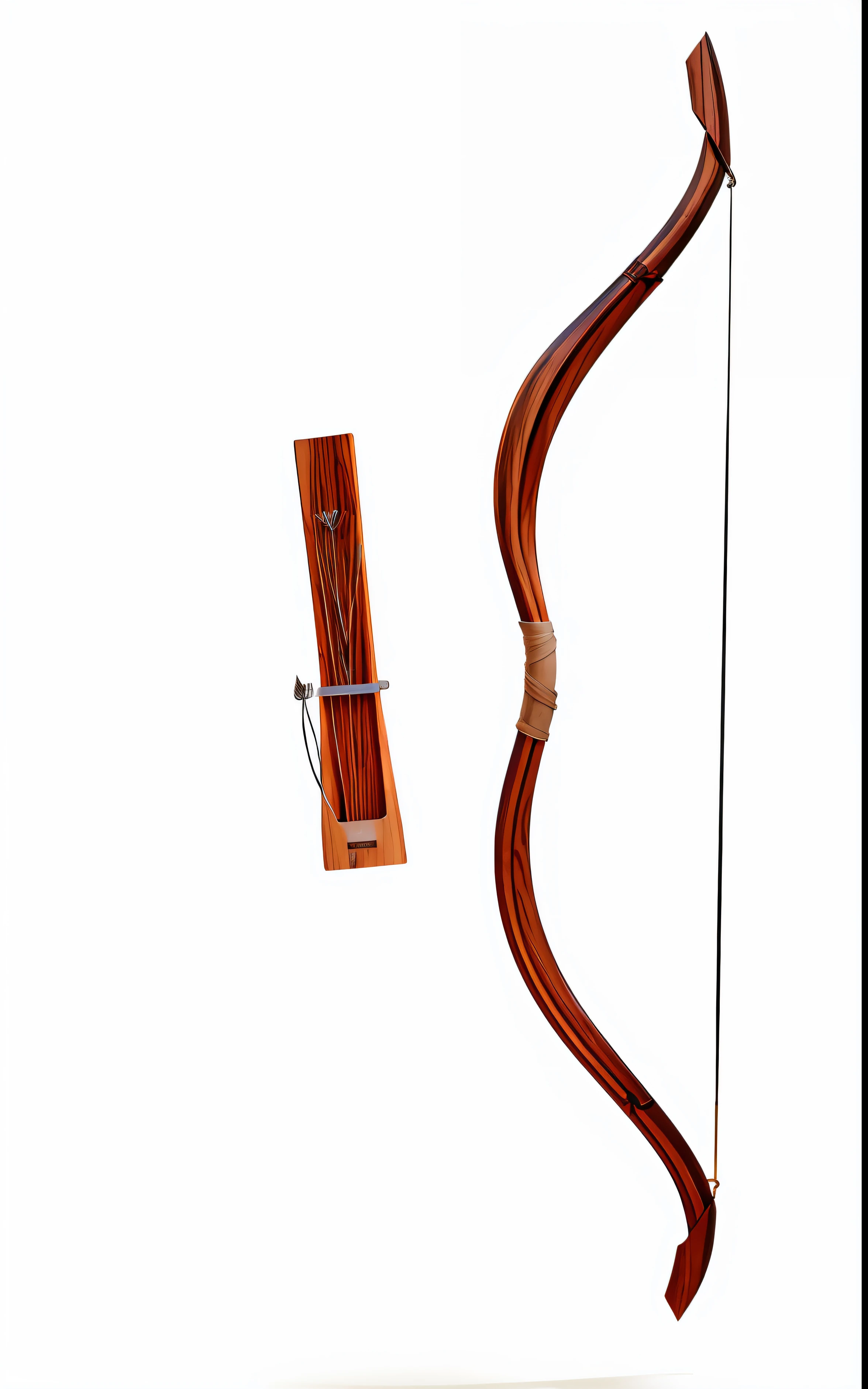 RAW photo,3D magnesium rendering,(high detal.), zbrush,Masterpiece, (Best quality), Symmetrical and realistic，Soft lighting.rendering by octane, Digital painting, art  stations, Fur Betley, (Task lighting, Studio light, Volume method:) Ancient wooden bow and arrow，oil painted