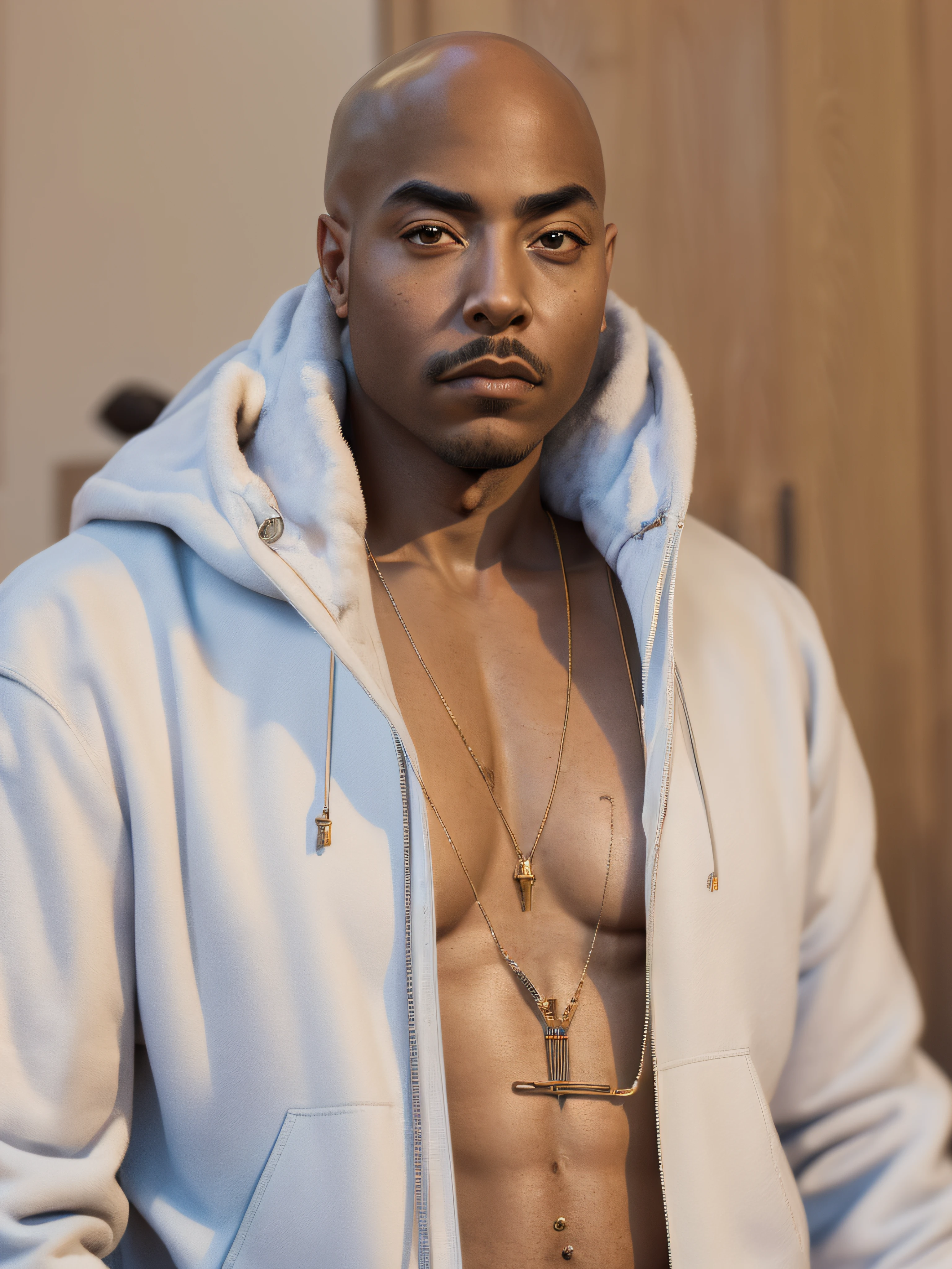 1rapper with Bald hair photo of (4nn4t4tu:0.99), a Man as a movie star, modelshoot style, (extremely detailed CG unity 8k wallpaper), photo of the most beautiful artwork in the world, professional majestic oil painting by Ed Blinkey, Atey Ghailan, Studio Ghibli, by Jeremy Mann, Greg Manchess, Antonio Moro, trending on ArtStation, trending on CGSociety, Intricate, High Detail, Sharp focus, dramatic, photorealistic painting art by midjourney and greg rutkowski, modern all-white clothing with black stripes(H R Gigger), fog, detailed and realistic image, amazing composition with vintage scenery with abstract shapes, abstract minimalist background with tentacles, melt, drip, yoshitomo nara:1.5, wes anderson:1.3, new casualism, retro, minimalism,BiopunkAI