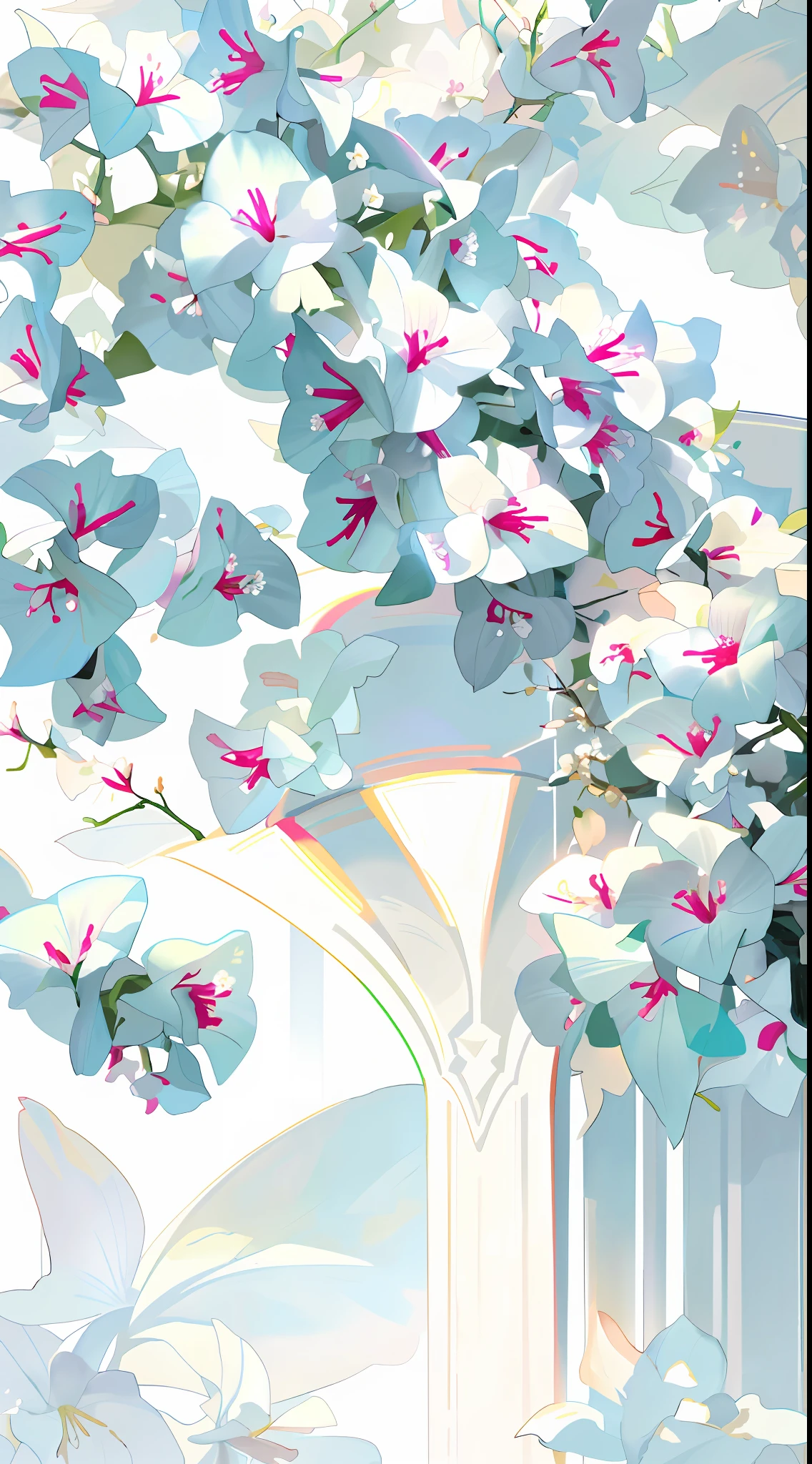 A white flower grows on the tree, White flowers, white blossoms, flowers blooming, bougainvillea, beautifully bright white, Clematis is like stars in the sky, huge flower, Blooming flowers, Beautiful composition, flowering vines, white and pale blue toned, soft flowers, flor branca, Beautiful flowers, Gypsophila, Beautiful details