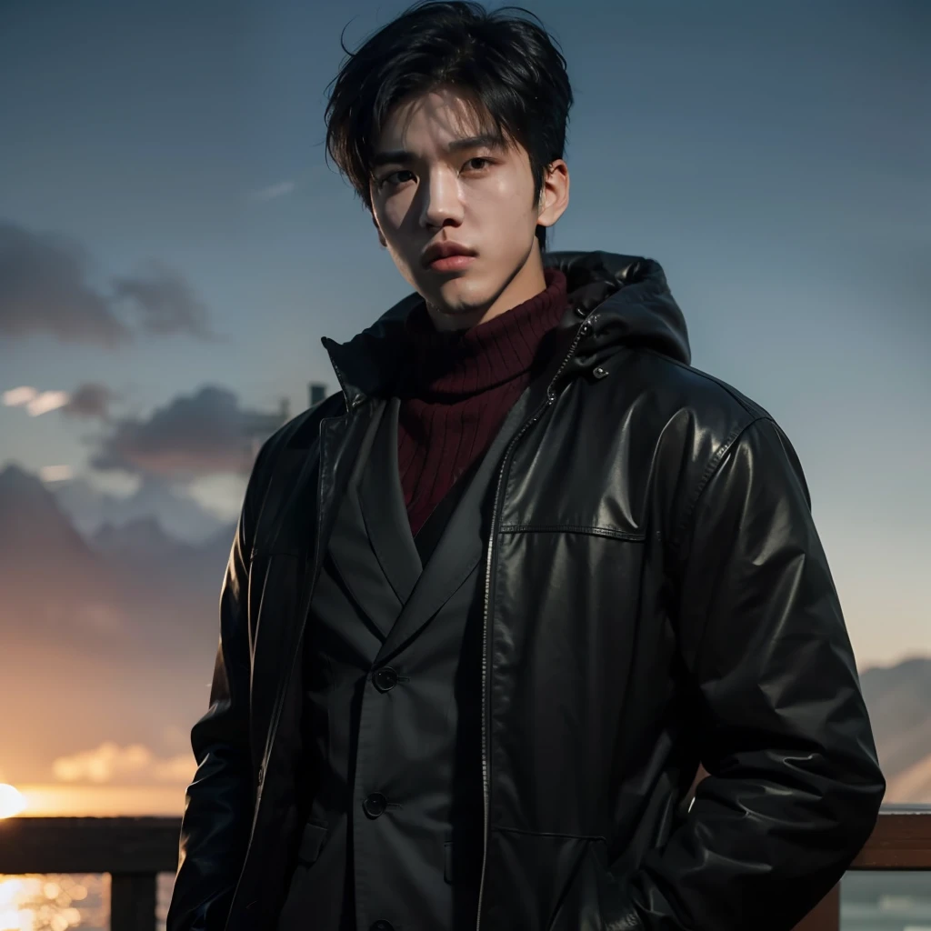 "1人,asian male,Star Wu Yifan,Handsome long legs,Cinematic quality,Super surprise,The face is extremely detailed。"