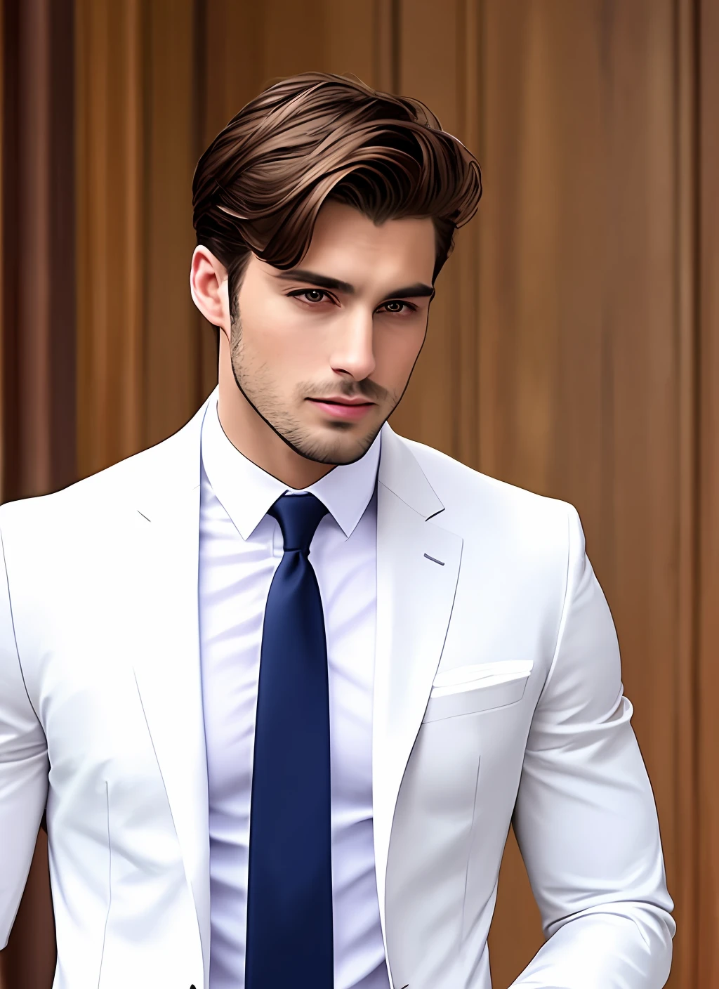 bow tie on handsome man, white shirt, coat