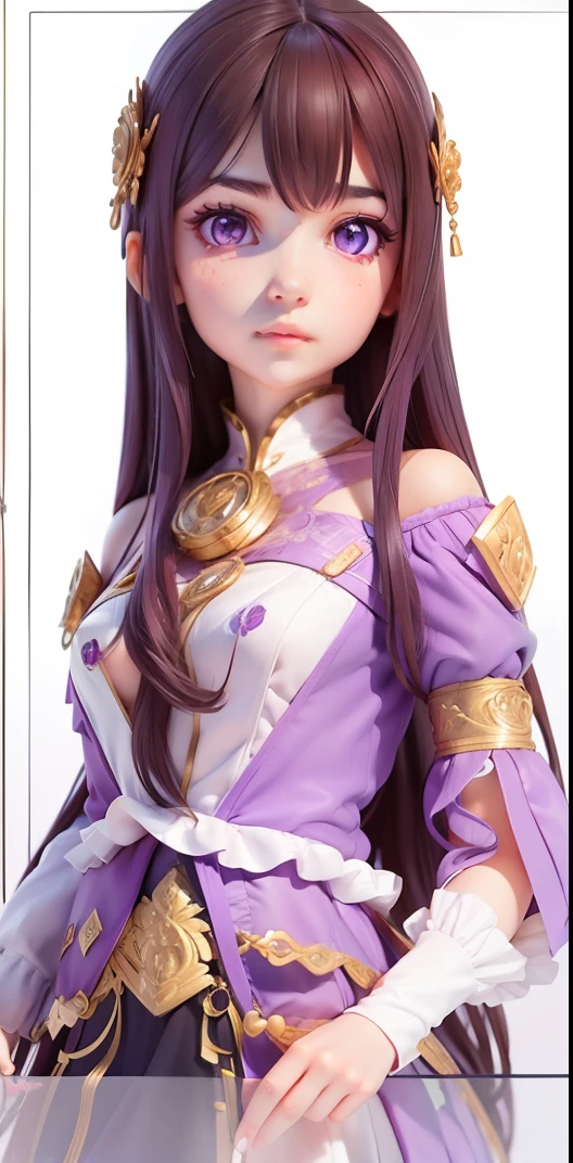 1 girl, beautiful, long hair, eyes purple, realistic