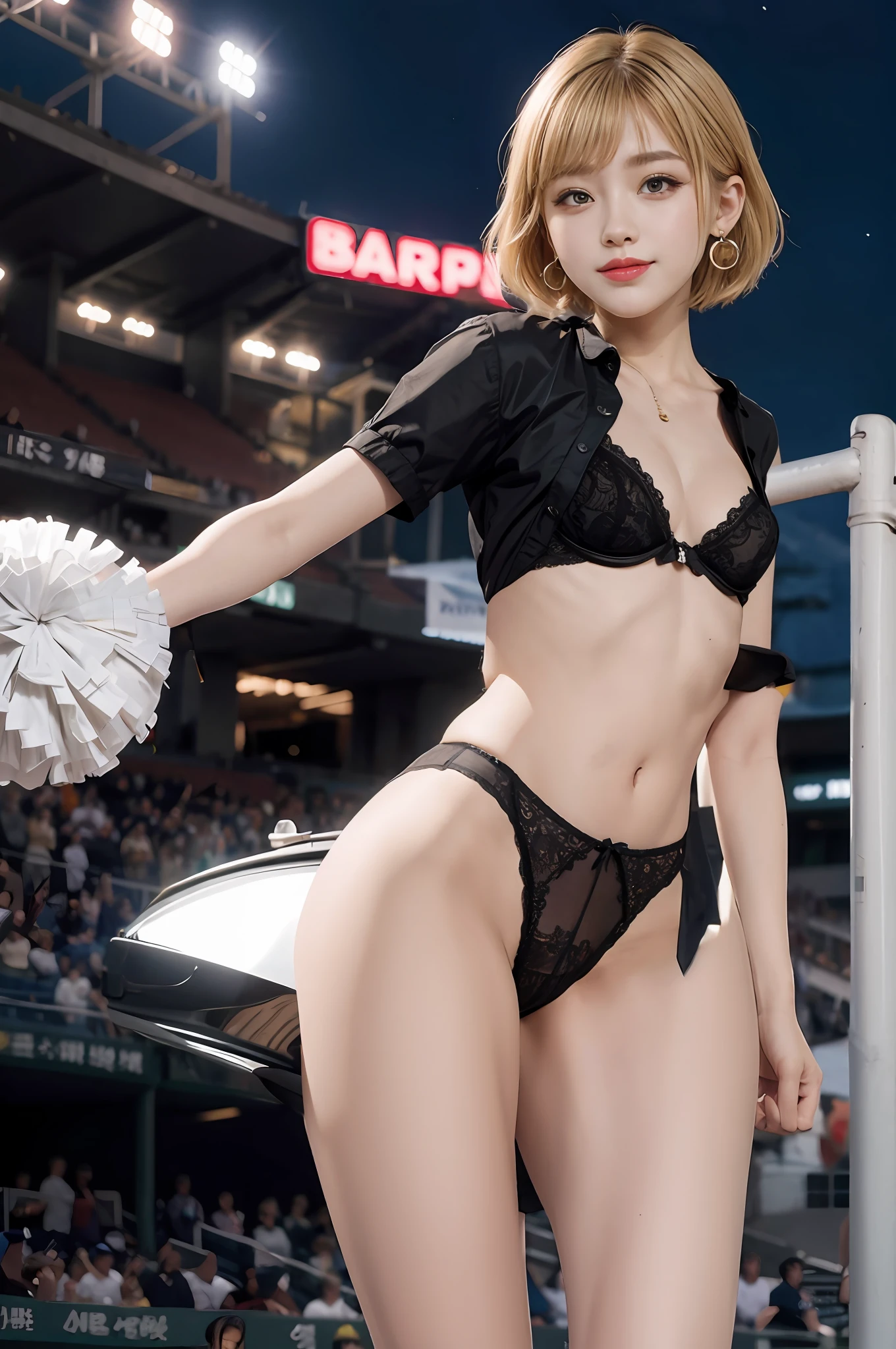 Wearing black underwear