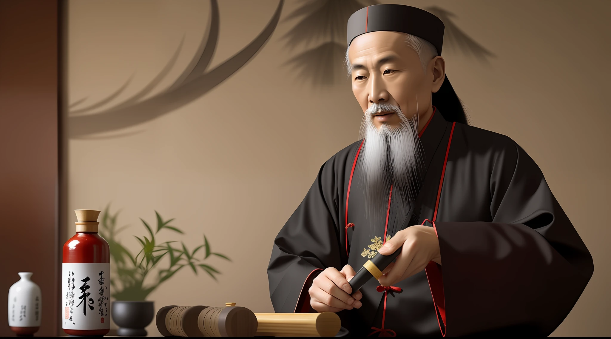 , Old Chinese Medicine, Daoism, Traditional Chinese Ink Painting, chinese ink brush, Taoism, Chinese traditional, inspired by Li Shan, inspired by Hu Zao, Taoist temples and monks, Traditional Chinese art, Chinese tradition, confucius and jury trial