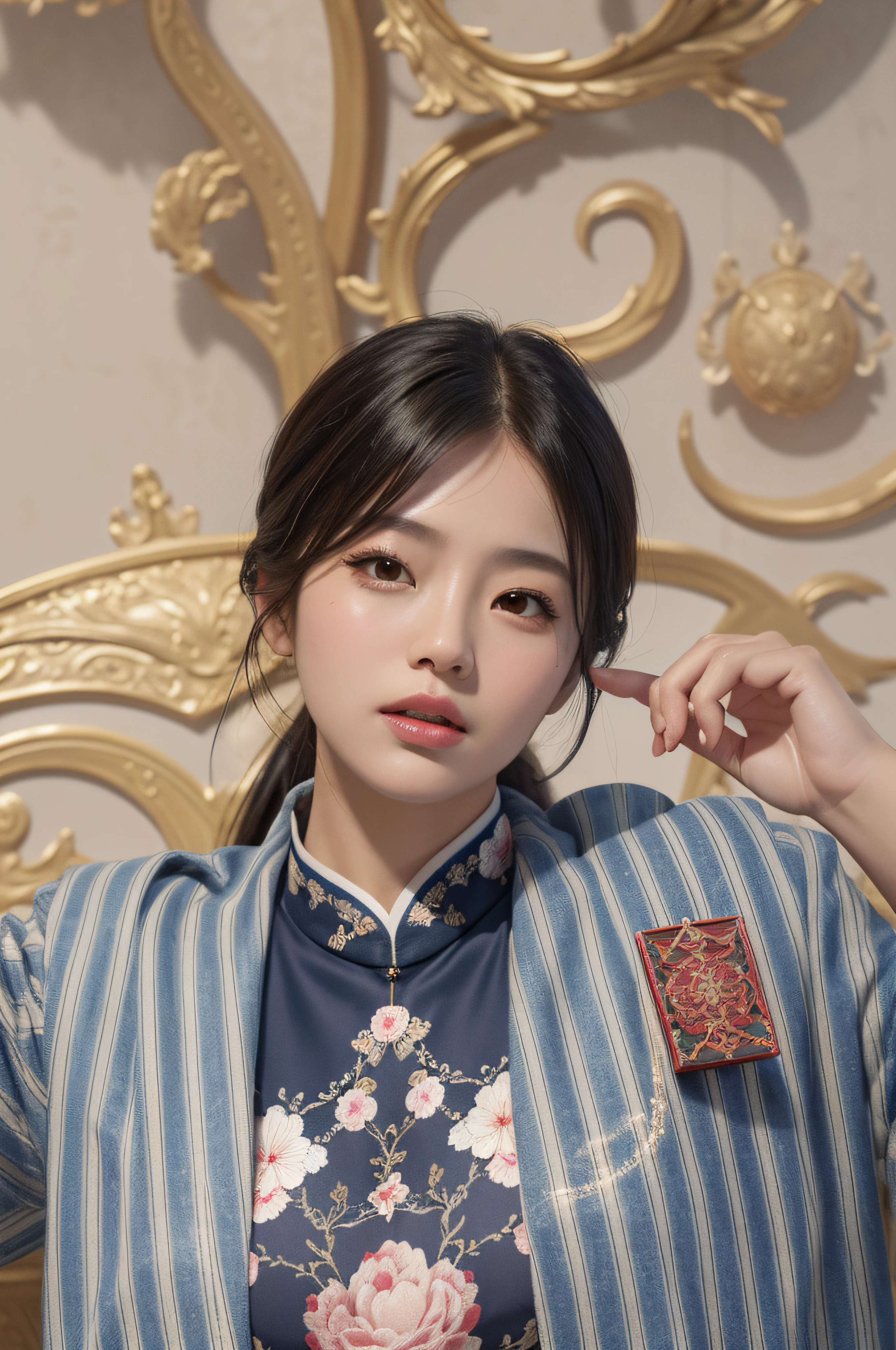 8K,best qualtiy,tmasterpiece,超高分辨率,(真实感:1.4),RAW photogr,(True skin texture:1.3),(filmgrain:1.3),(Selfie angle),1个Giant Breast Girl,Beautiful eye and face details,tmasterpiece,Best quality at best,closeup cleavage,The upper part of the body,(RAW photo, best quality), (realistic, photo-realistic:1.3), best quality, highly detailed, masterpiece, ultra-detailed, illustration, 1girl, upper_body, dynamic angle, world mastery theater, messy_long_hair,best quality, extremely detailed CG unity 8k壁纸,ink,astounding,电影灯光,lens_flare,dunhuang_style