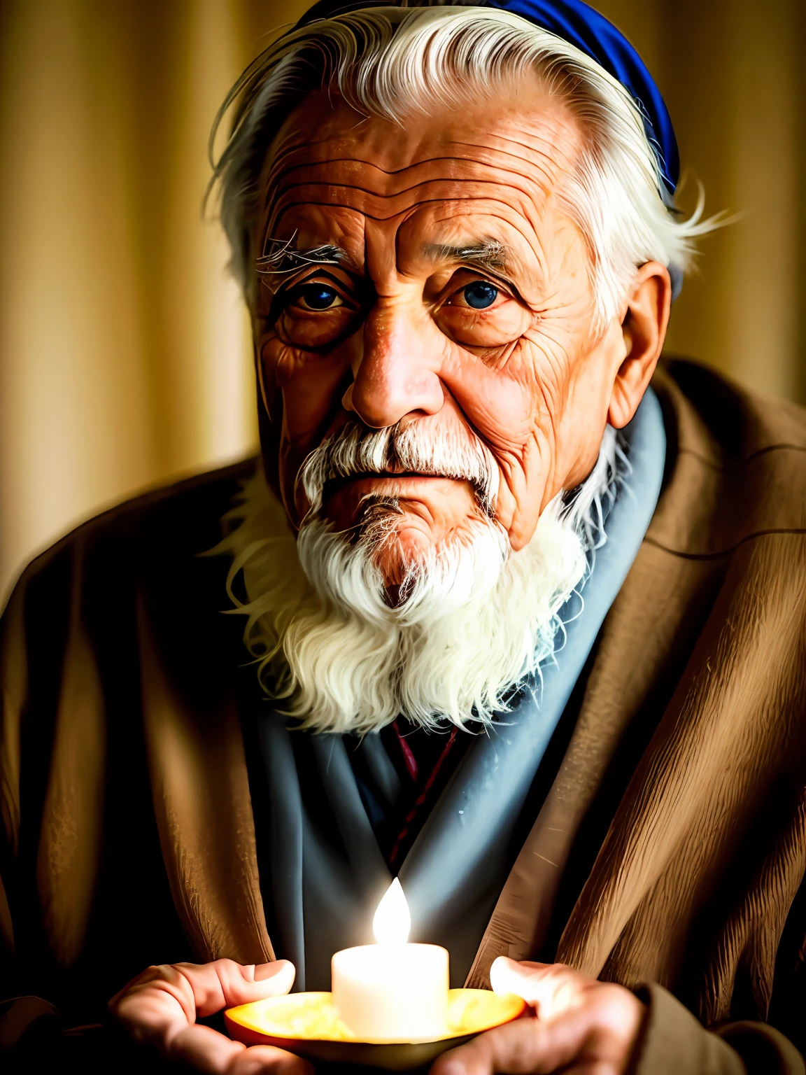 (papel de parede 8k extremamente detalhado), an average photo of a wise old man with physical similarities to Odin, iluminado por uma luz divina, intrincado, alto detalhe, Dramatic, em um fundo de ceu