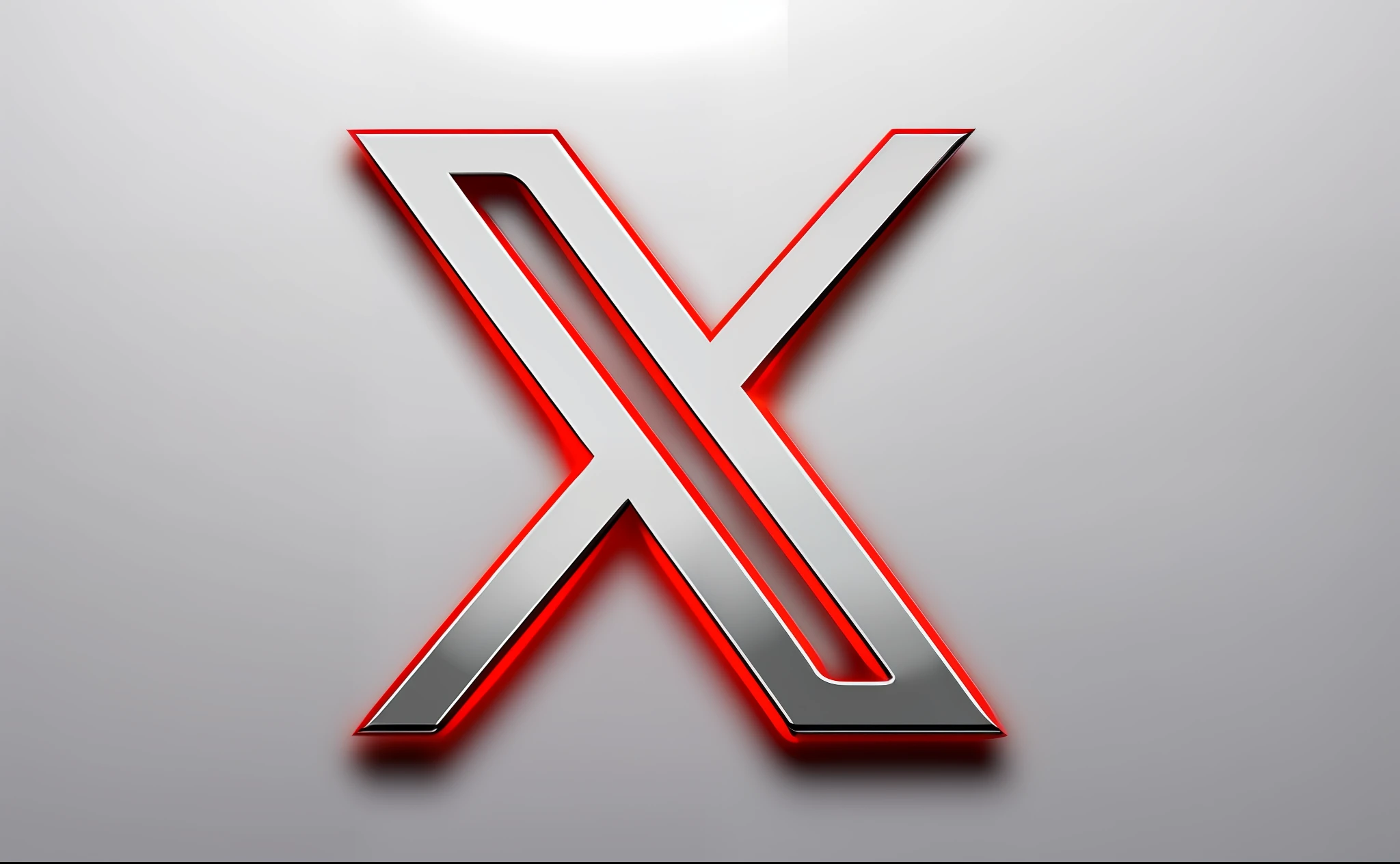 Adesivo de um (Ultra realistic chrome tesla symbol in X letter shape), imagem hiperrealista de x (((Logotipo X))), ultra realista, Logotipo X)), com Fundo preto branco, ((qualidade ultra, UHD)).