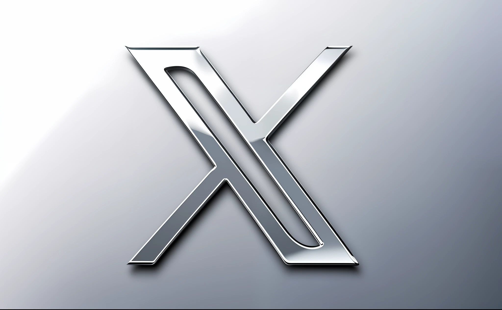 Adesivo de um (Ultra realistic chrome tesla symbol in X letter shape), imagem hiperrealista de x (((Logotipo X))), ultra realista, Logotipo X)), com Fundo preto branco, ((qualidade ultra, UHD)).