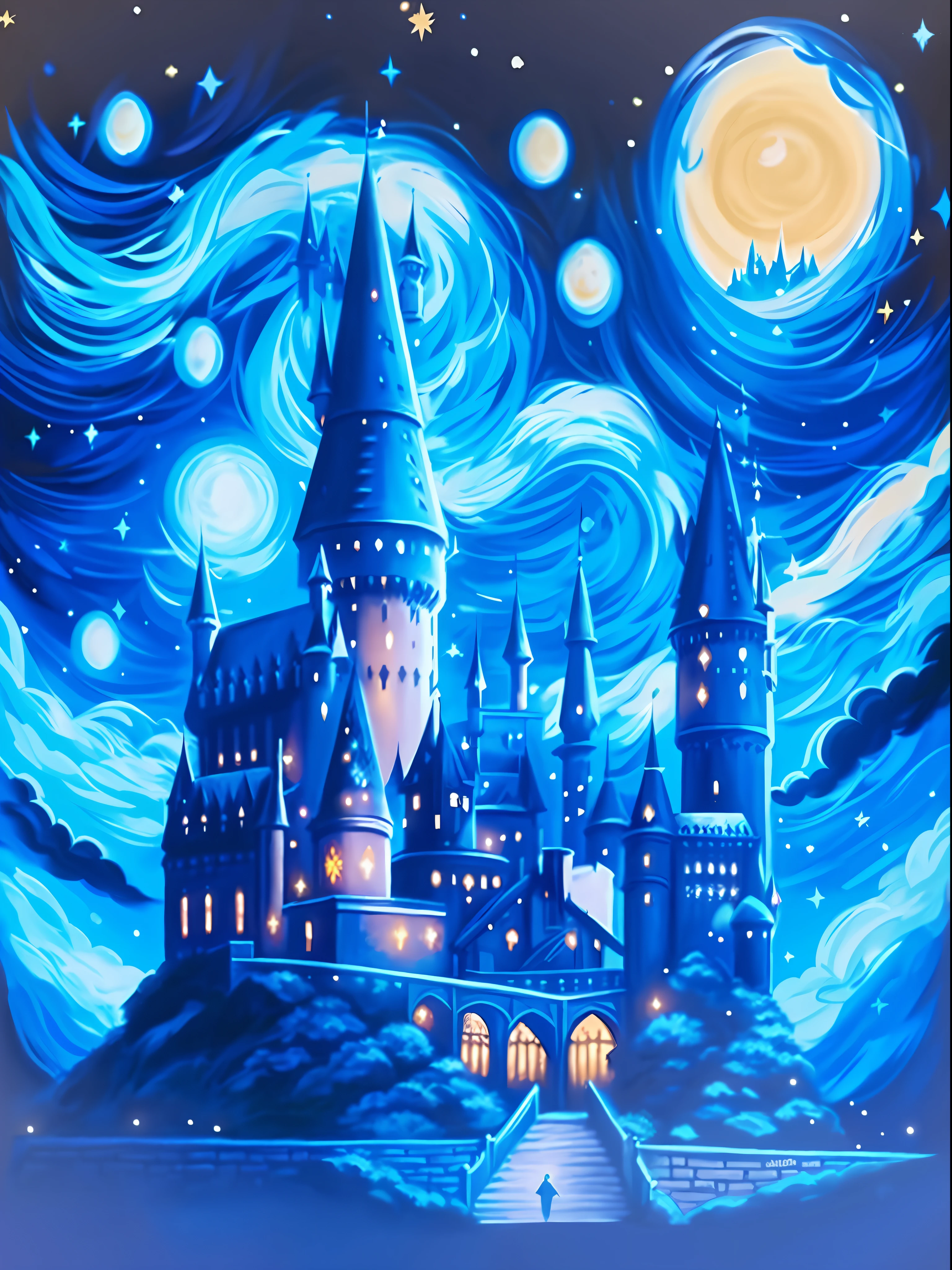 Noite estrelada sobre o Castelo de Hogwart, Arte de Harry Potter, Antecedentes Hogwarts, magic castle, Hogwarts, Castelo de Hogwarts, hogwarts setting, Estilo Hogwarts, concept art magical highlight, Hogwarts 2 0 7 7, magic background, the wizard's magical tower!!, em hogwarts, huge and imposing magical university, escola de magia, Magic castle school on a hill, Magical humor, Magia