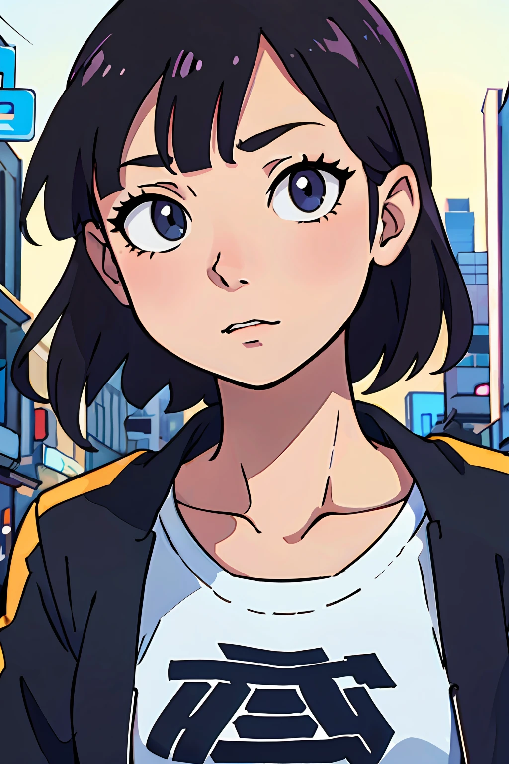 (best-quality:0.8),
(best-quality:0.8), perfect anime illustration, extreme closeup portrait of a pretty woman walking through the city