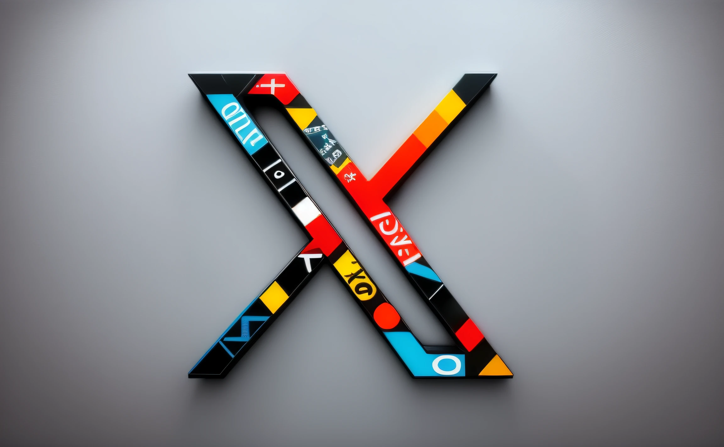 ((Logotipo X 3D )), imagem hiperrealista de x (((Logotipo X))), Artistic oil painting, ((Estilo conceito moderno futurista)), ultra realista, ((desenho minimalista, Logotipo X)), com Fundo preto descofcado,