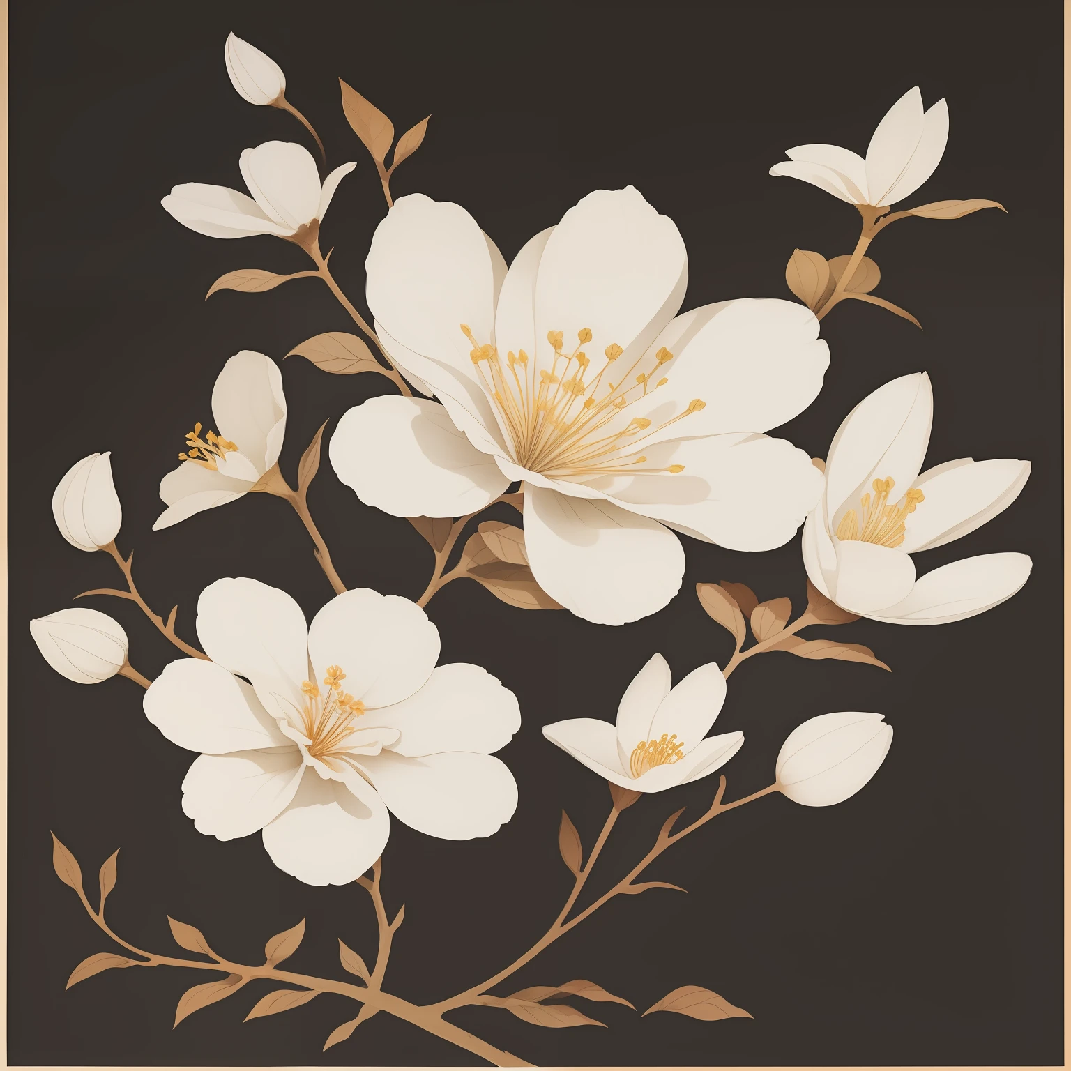 shukezouma, negative space, , shuimobysim , a branch of flower, traditional chinese ink painting,