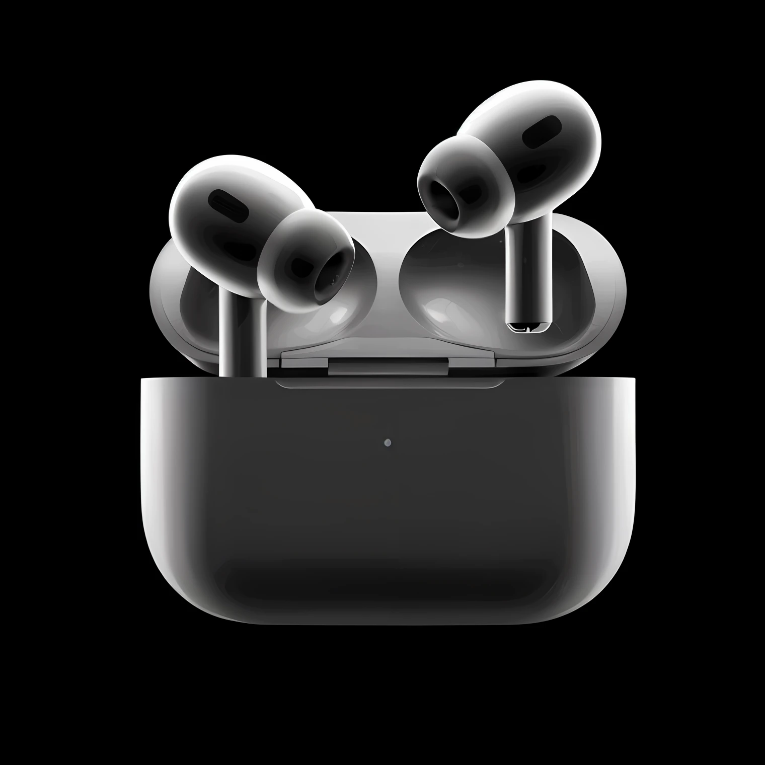 A close-up of a pair of headphones in the box, AirPods, earbuds, Bling AirPods, promotional render, Renders, airing in 2 0 2 3, 2023, 2 0 2 3, Earphone, pods, .gadget, F4”, 360º, it has six thrusters in the back, earbuds jewelry, poser, 3 d product render,Best quality, 超高分辨率, (Photorealistic:1.4), Ultra-detailed,Incredibly detailed,