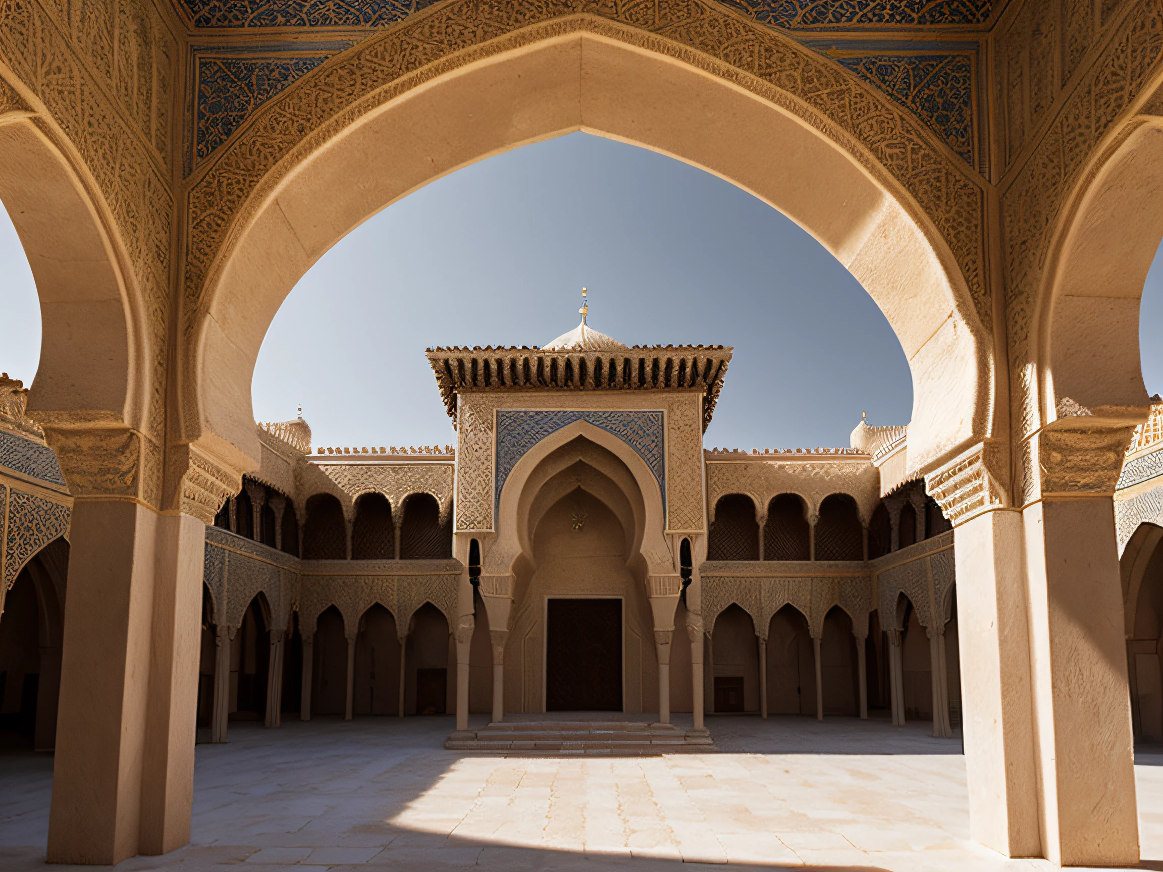 close up shot of a medieval fantasy north african traditional royal palace, exterior, rich, elegant, complex structure, elaborate decorations, byzantine influences, (backlighting), granite, realistic, masterpiece, highest quality, lens flare, shade, bloom, [[chromatic aberration]], by Jeremy Lipking, by Antonio J. Manzanedo, digital painting