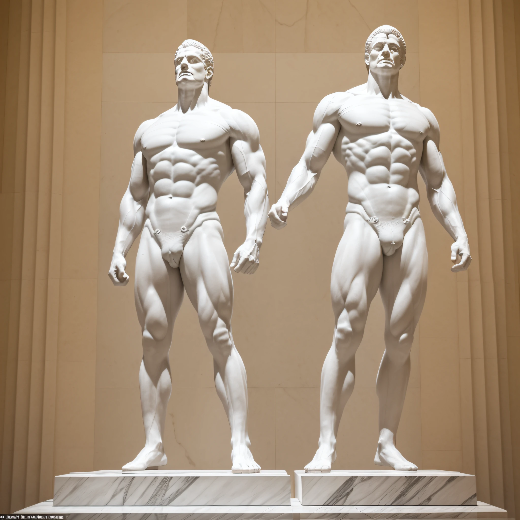 full body Portrait, realism, photorealism, the strongest statue in the world, extremely muscular, as a white marble statue