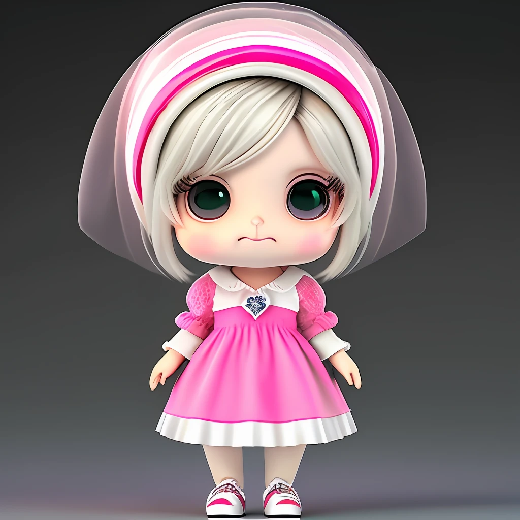 : 3. Garota, realista, cartoon chibi vestido, blush, comida, corpo inteiro