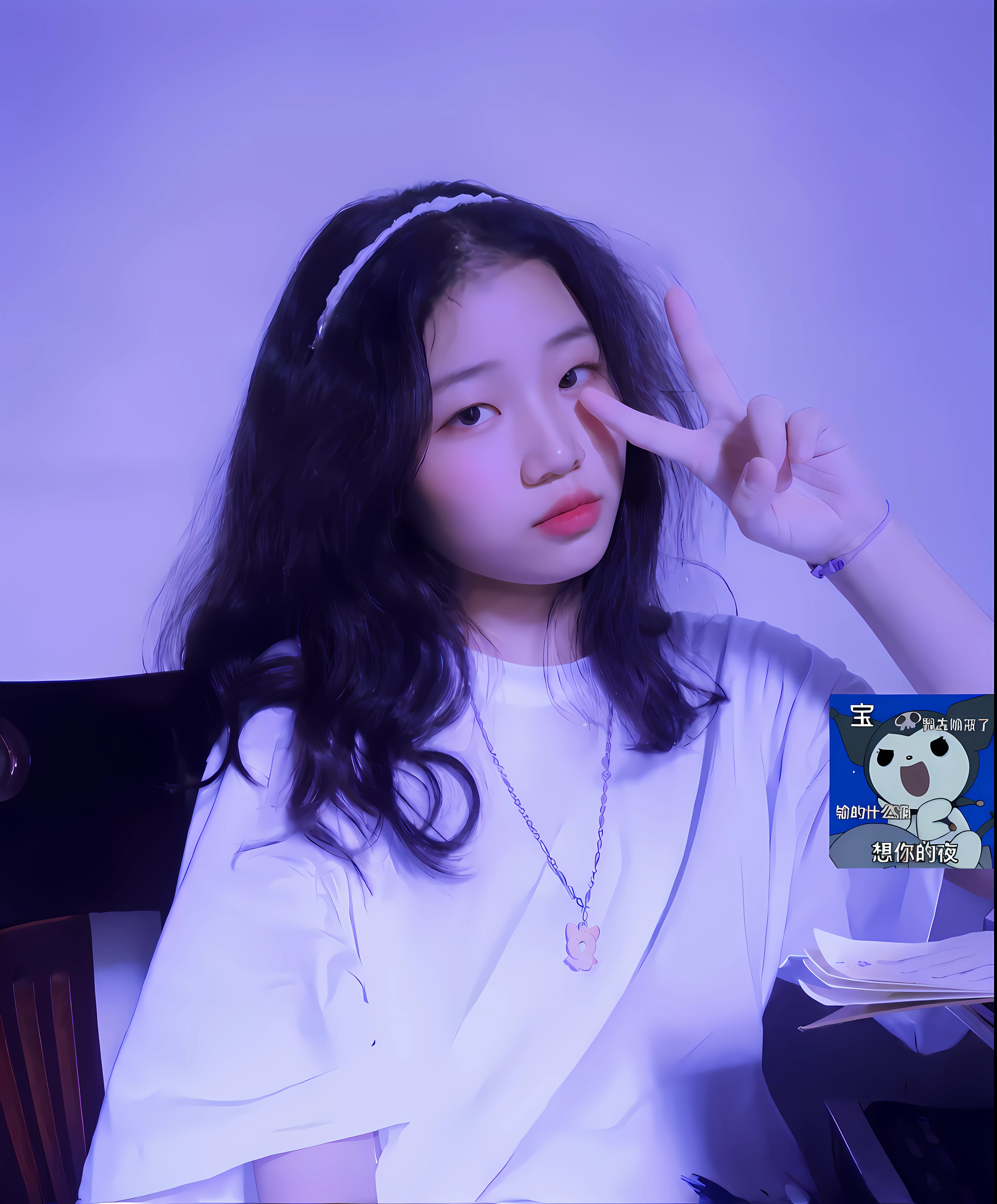 there is a woman sitting at a table with a cup of coffee, Ruan cute vtuber, jaeyeon nam, Guviz, ☁🌪🌙, xintong chen, ulzzangs, xision wu, zmonzheng, shaxi, Shin Jinying, wan adorable korean face, very very low quality picture, 1