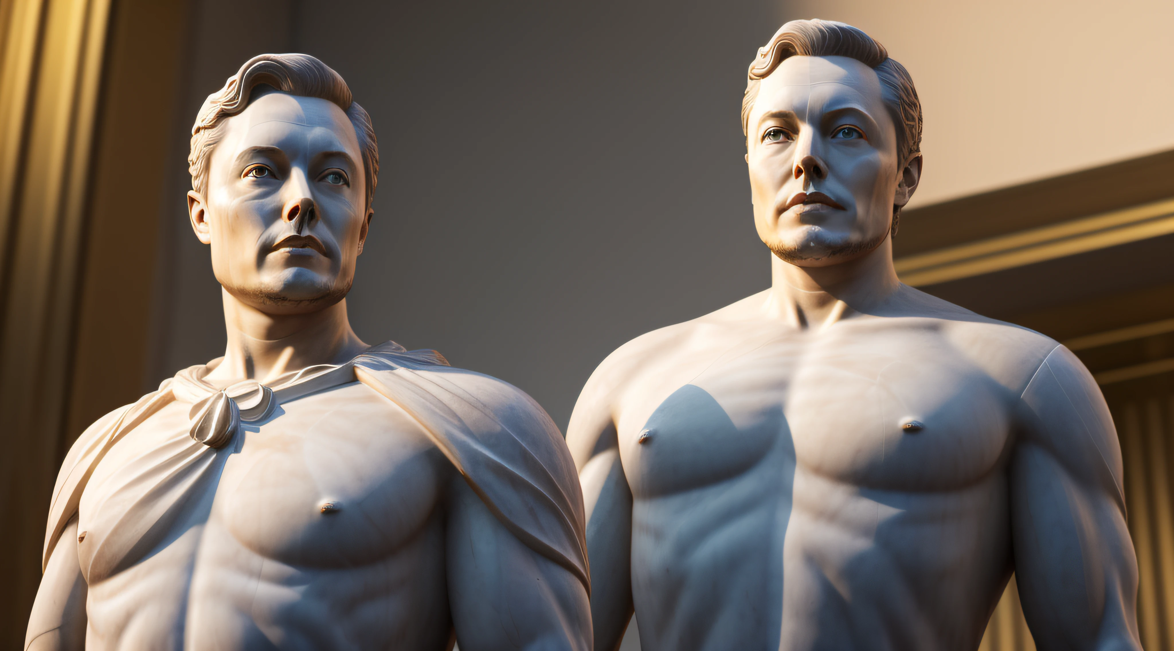 marble statue of elon musk, photorealism, 8k