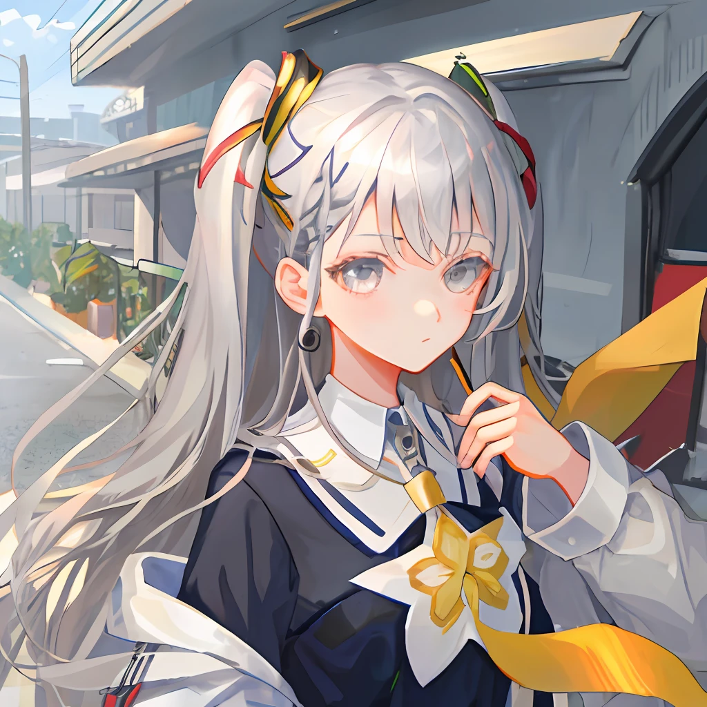 Two-dimensional gray hair, silver eyes, tsundere
