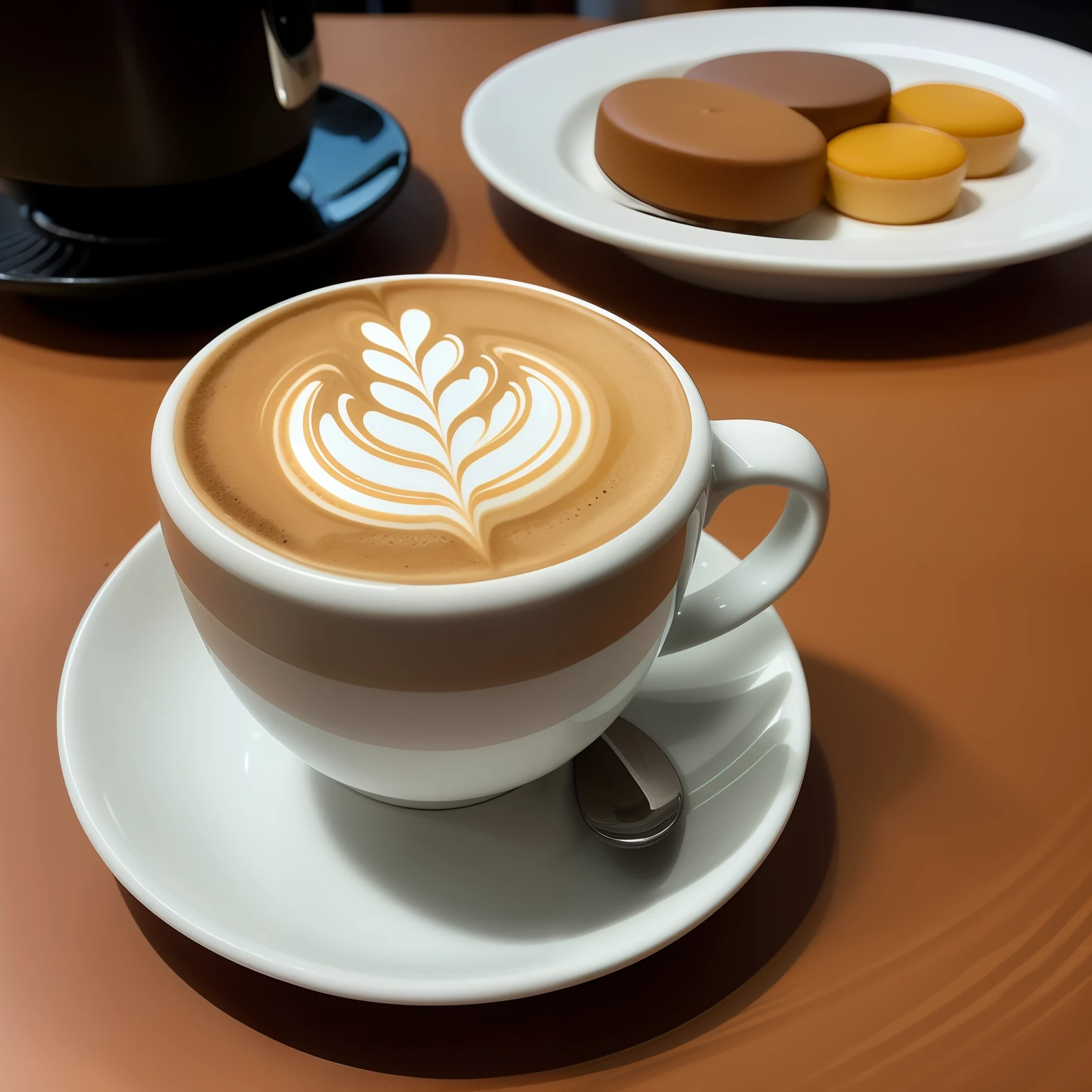 "Coffee at the realistic table highly detailed, melhor qualidade, natural lightting, cores ricas e vibrantes, 8k HDR, DSLR camera"