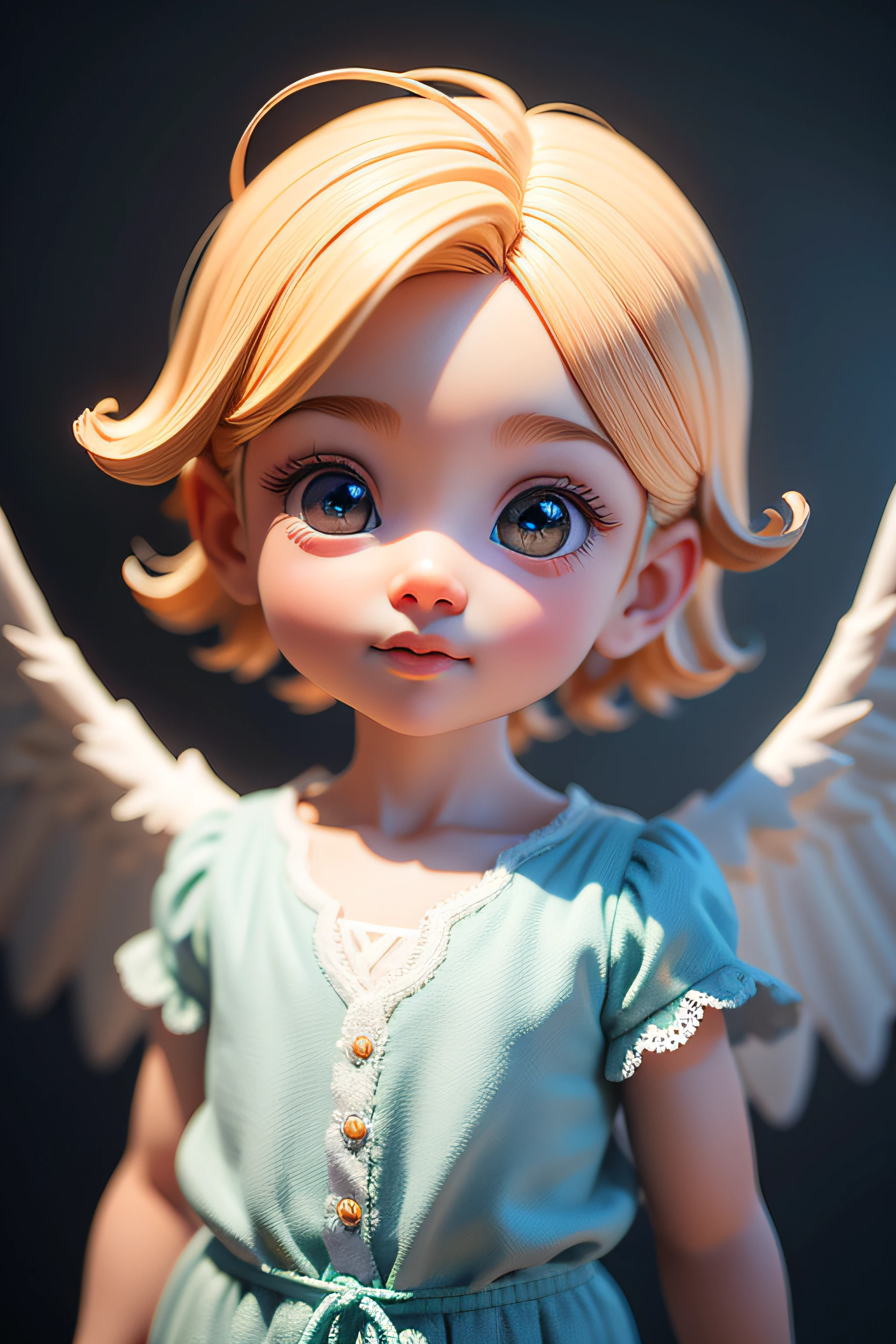  Anjo, obra-prima, melhor qualidade, trabalho de rending 3d, estilo 3DMM, close-up, retrato, 3D, 4K