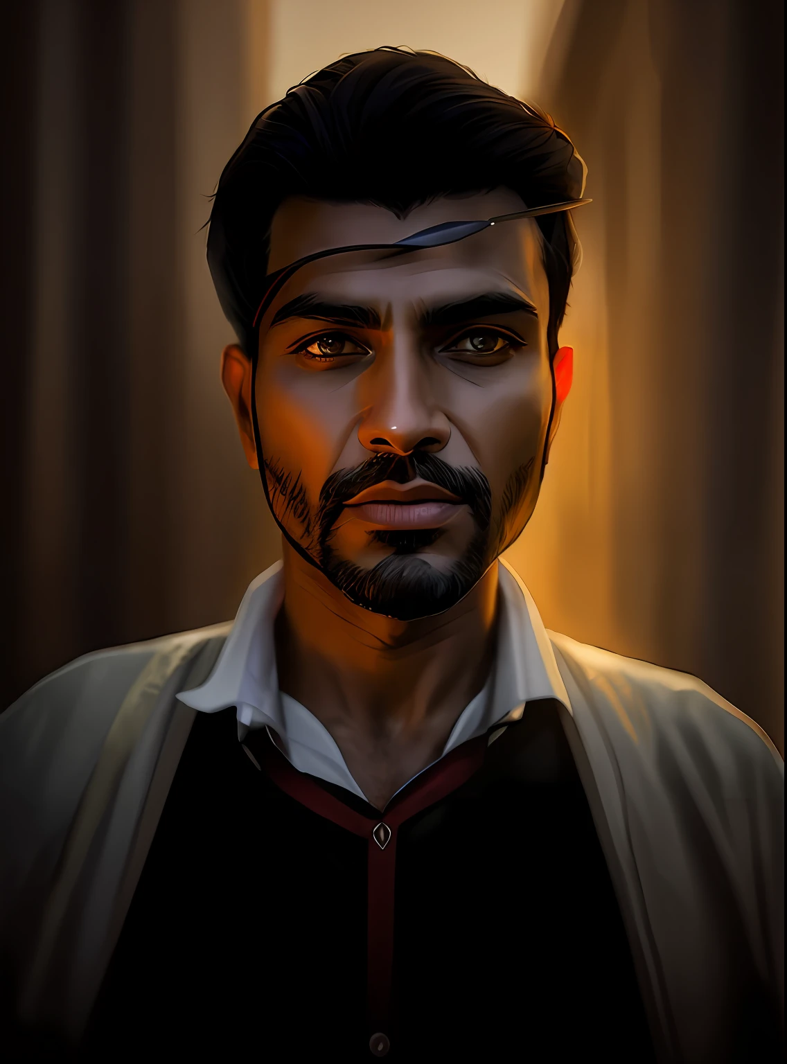 arafed man with a knife and arrows in his hand, realism artstyle, photo manipulation, photoshop art, realistic digital art, professional photoshop artwork, [ digital art ]!!, made with photoshop, portrait demon half human, realistic picture, portait photo profile picture, digital art picture, ✏️🎨, inspired by Saurabh Jethani