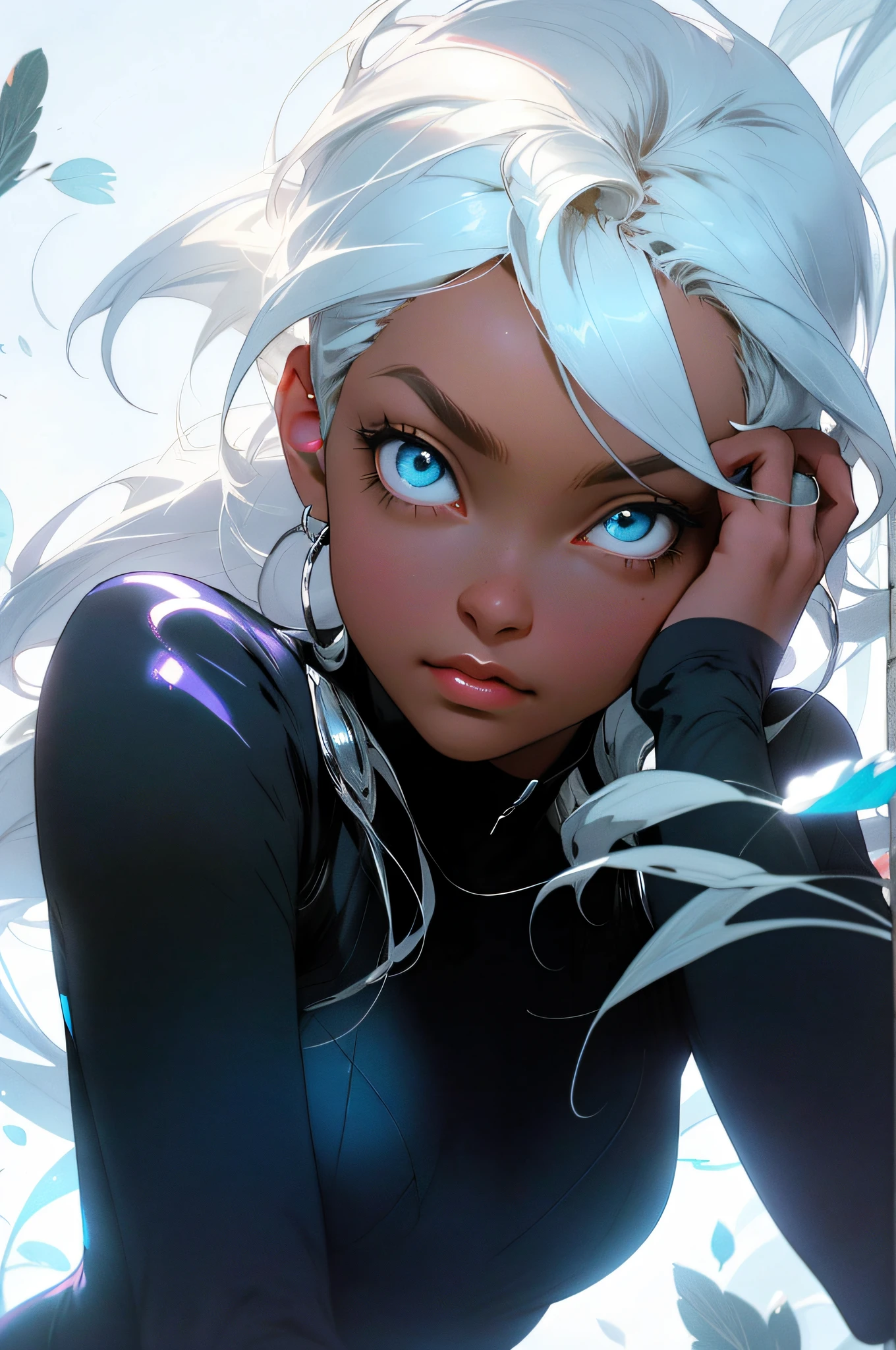 melancholy lighting, tranquila, calma, brilho, obra-prima, melhor qualidade, 1homem, (JinxLol:1.2), (ultra fotorrealista:1.3), (obra-prima:1.4), melhor qualidade, ((realista)), alta qualidade, ultra detalhado, ((Imagem real)), ((pele realista)), ((rosto realista)),(illustration:1.05), (linda:1.05), (belos olhos detalhados:1.05), (cinematiclight:1.1), azul claro destaques, corpo inteiro, ororo