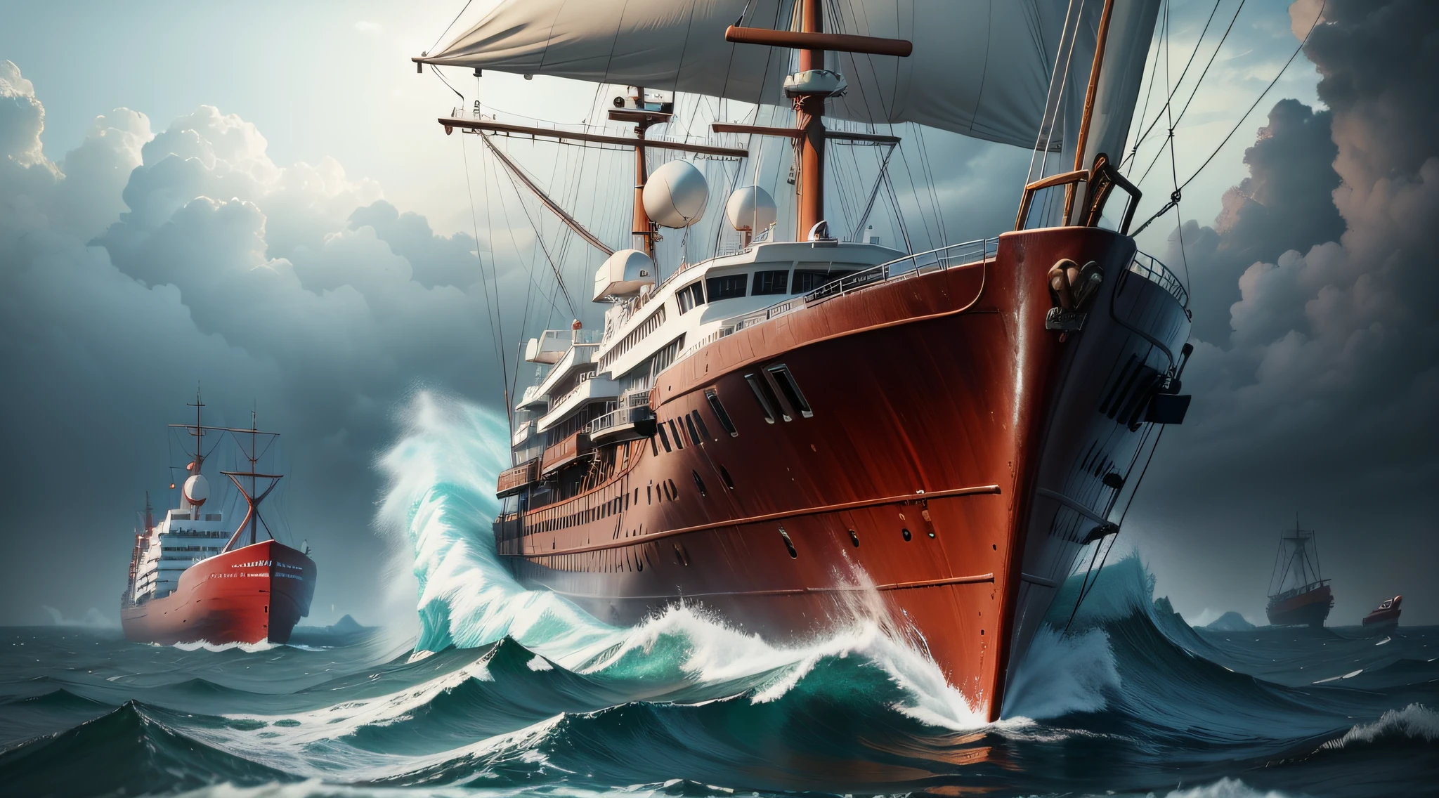 Imagem de um barco em uma tempestade