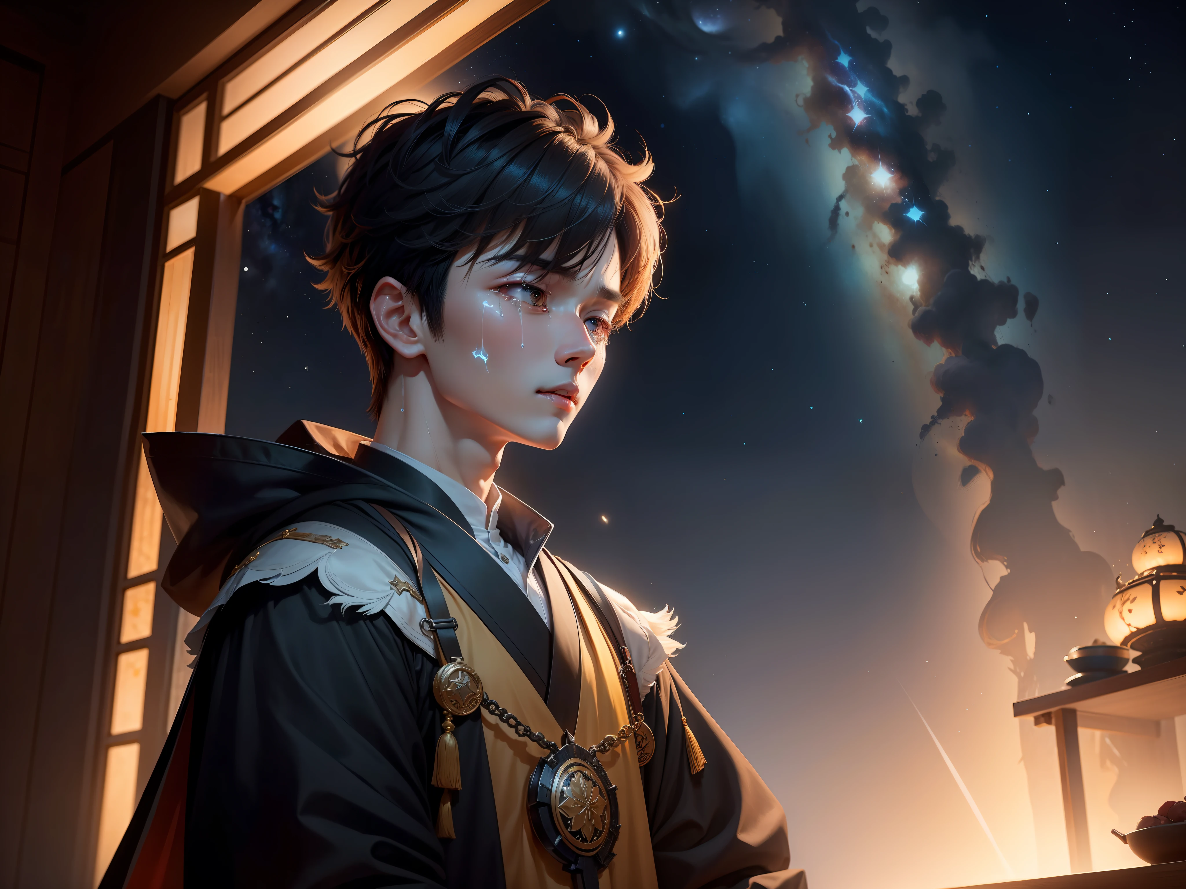 The stars turned into tears and cut the Milky Way,
The mad spirit howls you Ho?
Qiankun is speechless, and he has become a thousand years of regret,
It's better to let go and find the light。