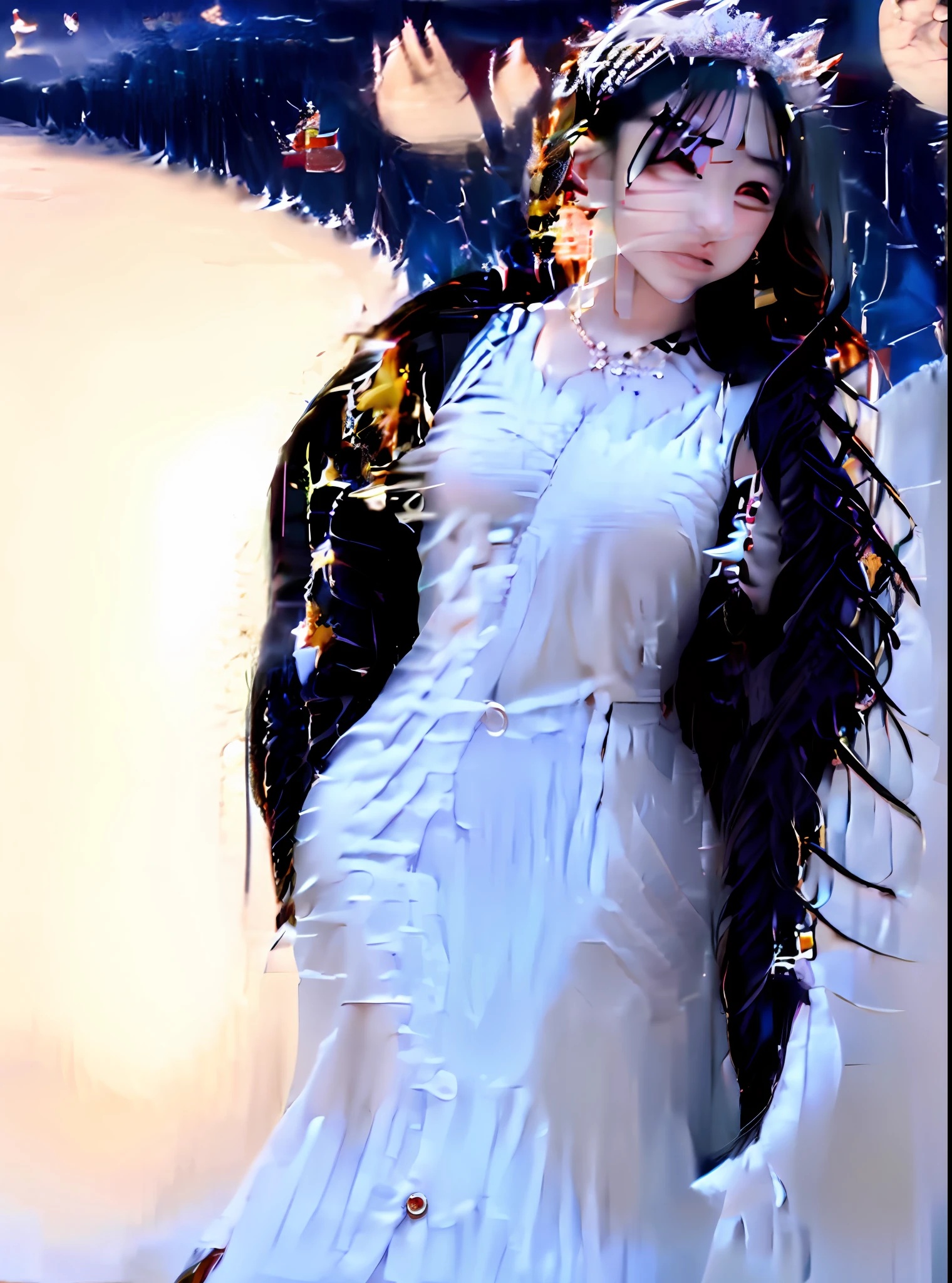 There is a woman with cat ears and white suspenders, Ruan cute vtuber, xintong chen, 8k selfie photograph, wenfei ye, Yoshitomo Nara, dang my linh, Li Zixin, 3 0 years old woman, 30 year-old woman, 2 8 years old, 2 7 years old