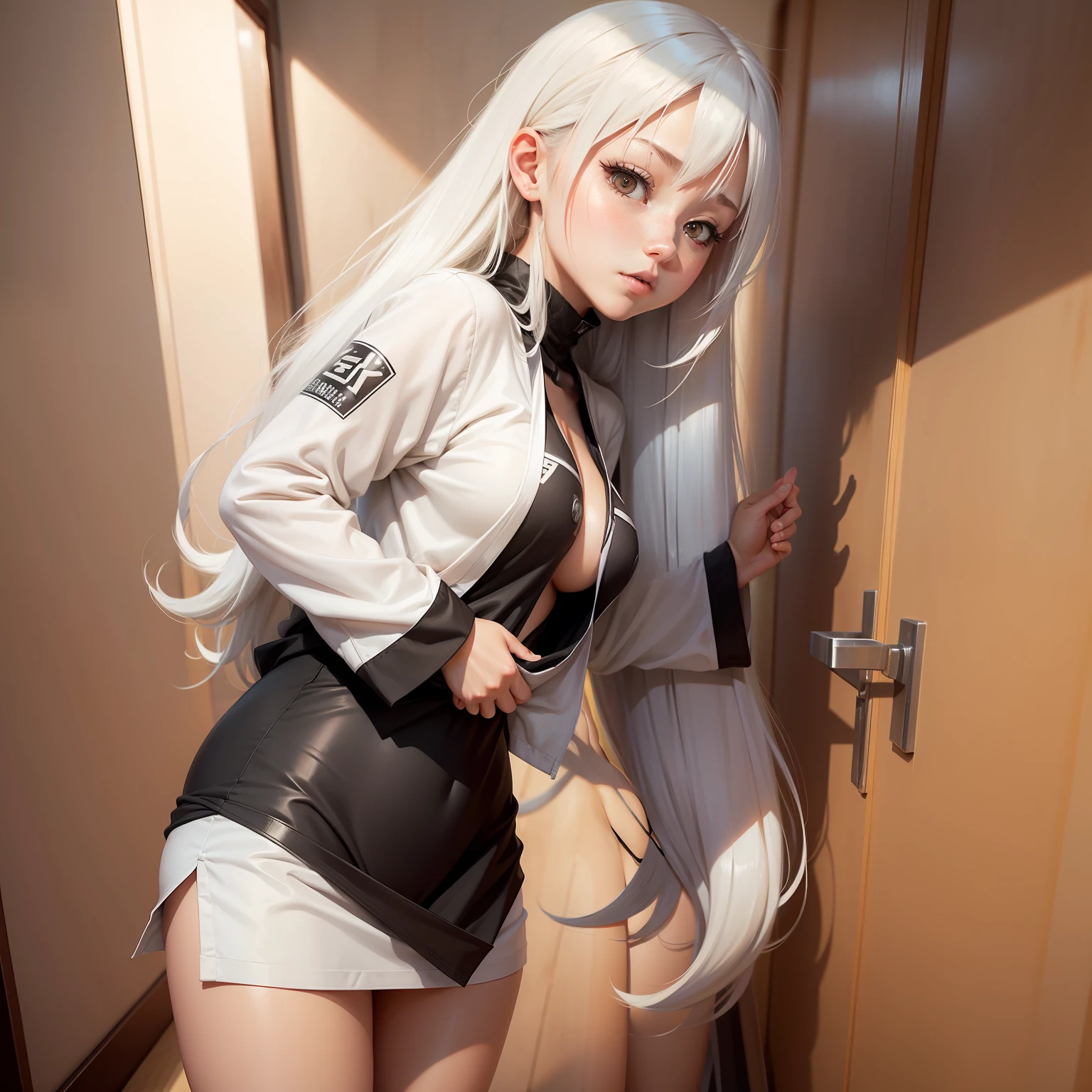 Hinata,underdressing,Naruto,plumw,long whitr hair,White,Beautuful Women,big breasts exposed cleavage