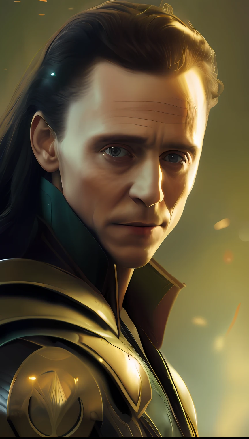 Tom Hiddleston como Loki, 8k, highes definition, rosto detalhado, rosto detalhado, olhos detalhados, mid hair, terno detalhado, estilo Marvel e DC, hiper-realista, + Cinematographic shot + dynamic compositing, incrivelmente detalhado, nitidez, detalhes + detalhes soberbos + noite com luz + perfeccionismo + realismo premiado ((soft-lighting))