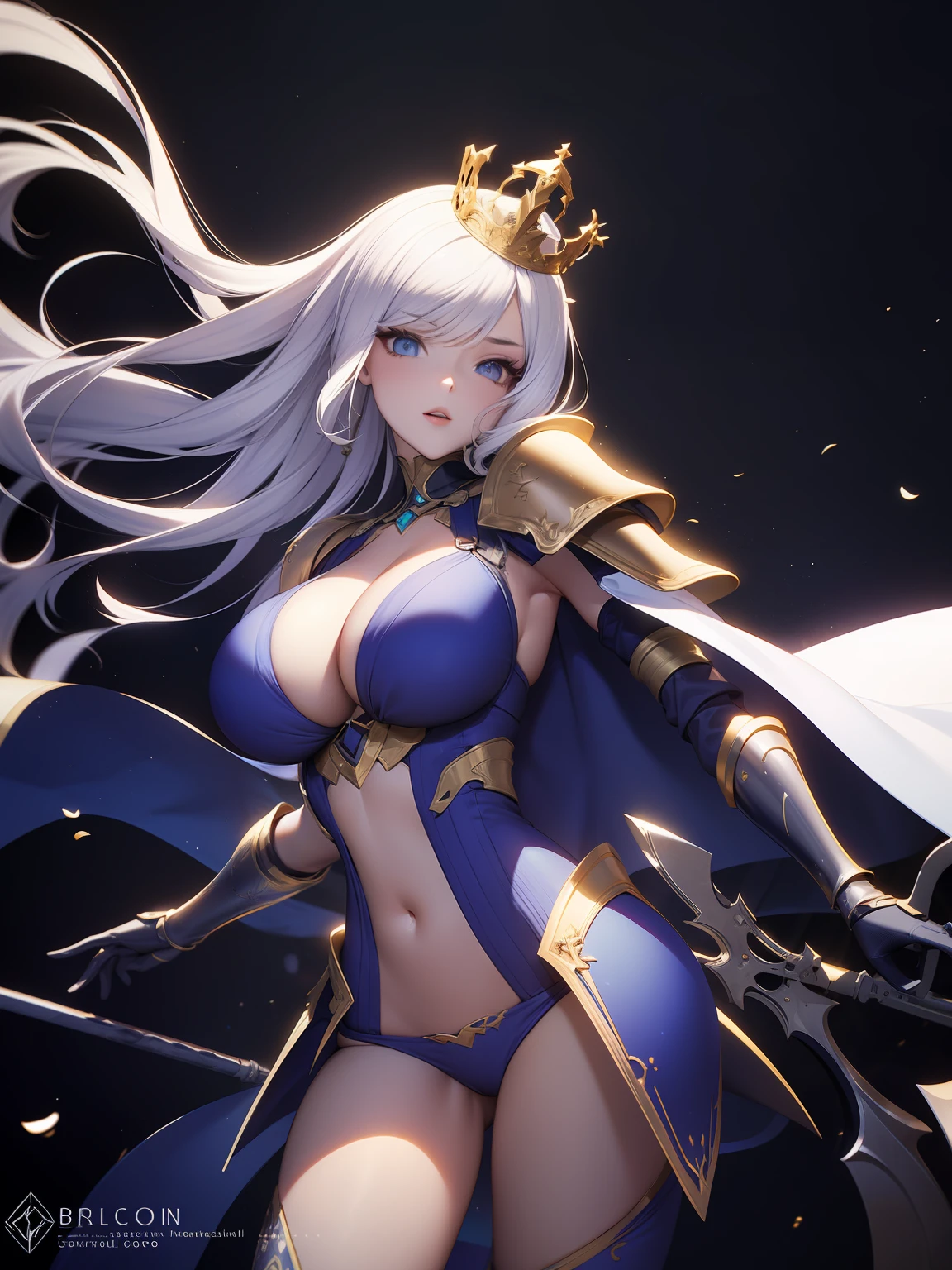 Exoskeleton armor,Yellow theme style,Love Coco style,offcial art,Unity 8k壁纸,hyper-detailing,Master masterpieces,,Best quality at best,A woman who is,(The is very detailed),(RAW photos,best qualtiy),(Realistis,realisticlying:1.3),High- sharpness,Open Your Mouth Lightly,Ultra detailed complex 3D rendering of the face,(huge tit:8.8),(highly detailedskin:1.2),(Exposing private parts,:1.1),Beautiful Caucasian woman with big ass full soft breasts and fair skin(toppless), ,boobgasm,black color hair,eBlue eyes,long whitr hair,((Clear silk string miniature bikini)),dynamic angle,Mysterious expressions,fire glow effect,Fantasy Background,edge lit,Side brightness,cinematric light,UHQ,8k,filmgrain,best shadow,light particules,detailed skin textures,Detailed jewel armor texture,detailed face with,with intricate detail,ultra-detailliert,brightly,sturdy,Silver armor,cleavage,Slender abs, have glowing weapons,have a shield,pole,(beautiful huge crown with detail)),shinning eyes,Long purple cloak,fanciful,,,,,(Realistis),