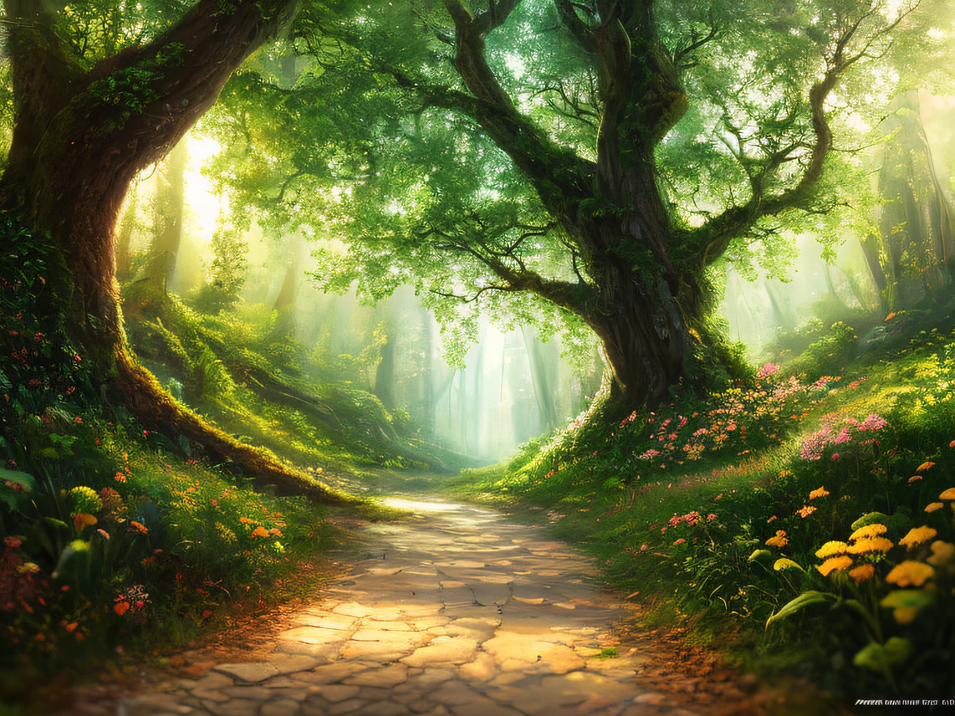 masterpiece, best quality, high quality,extremely detailed CG unity 8k wallpaper, An enchanting and dreamy scene of a fantasy forest, with towering trees, glowing mushrooms, and hidden fairy glens, creating a sense of mystique and enchantment, artstation, digital illustration, intricate, trending, pastel colors, oil paiting, award winning photography, Bokeh, Depth of Field, HDR, bloom, Chromatic Aberration ,Photorealistic,extremely detailed, trending on artstation, trending on CGsociety, Intricate, High Detail, dramatic, art by midjourney