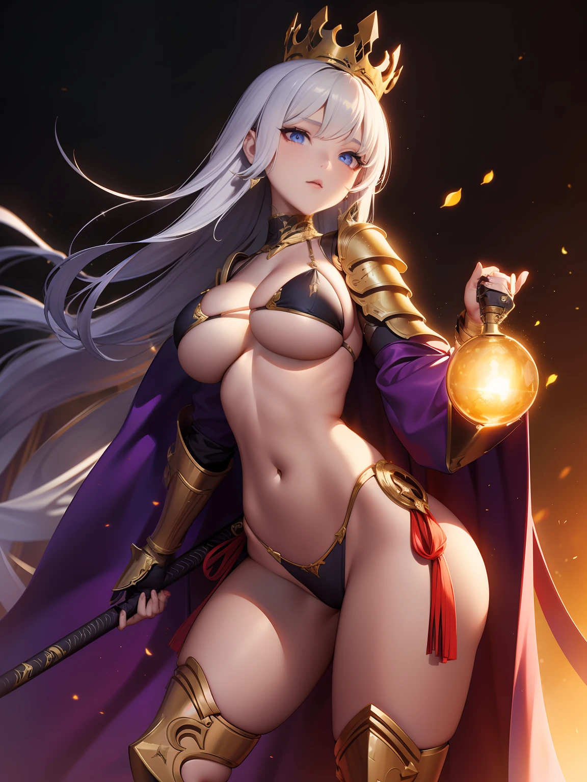 Exoskeleton armor,Red theme style,Love Coco style,offcial art,Unity 8k wallpaper,Hyper-detailing,Master masterpieces,,Best quality at best,A woman who is,(The is very detailed),(RAW photos,best qualtiy),(Realistis,realisticlying:1.3),High- sharpness,Open Your Mouth Lightly,Ultra detailed complex 3D rendering of the face,(huge tit:8.8),(highly detailedskin:1.2),(Exposing private parts,:1.1),Beautiful Caucasian woman with big ass full soft breasts and fair skin(toppless), ,boobgasm,Black color hair,eBlue eyes,long whitr hair,((Clear silk rope miniature bikini)),dynamic angle,Mysterious expressions,fire glow effect,Fantasy background,edge lit,Side brightness,cinematric light,hyper HD,8K,filmgrain,Best shadow,light particules,detailed skin textures,Detailed jewel armor texture,detailed face with,with intricate detail,ultra-detailliert,brightly,sturdy,Silver armor,cleavage,Slender abs, have glowing weapons,have a shield,pole,(beautiful huge crown with detail)),shinning eyes,Long purple cloak,fanciful,,,,,(Realistis),