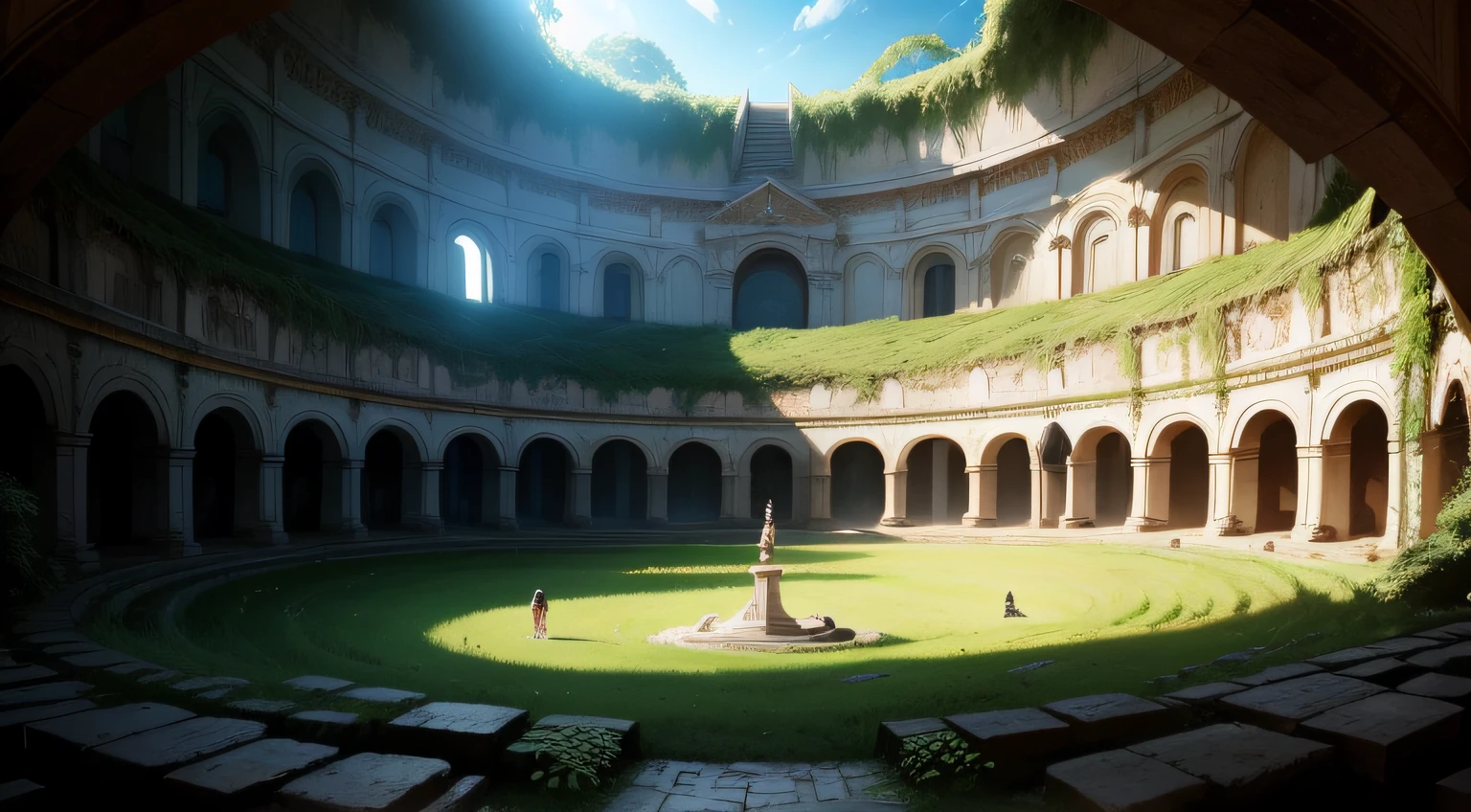 cartoon, Gods Scenario, floresta, coliseu