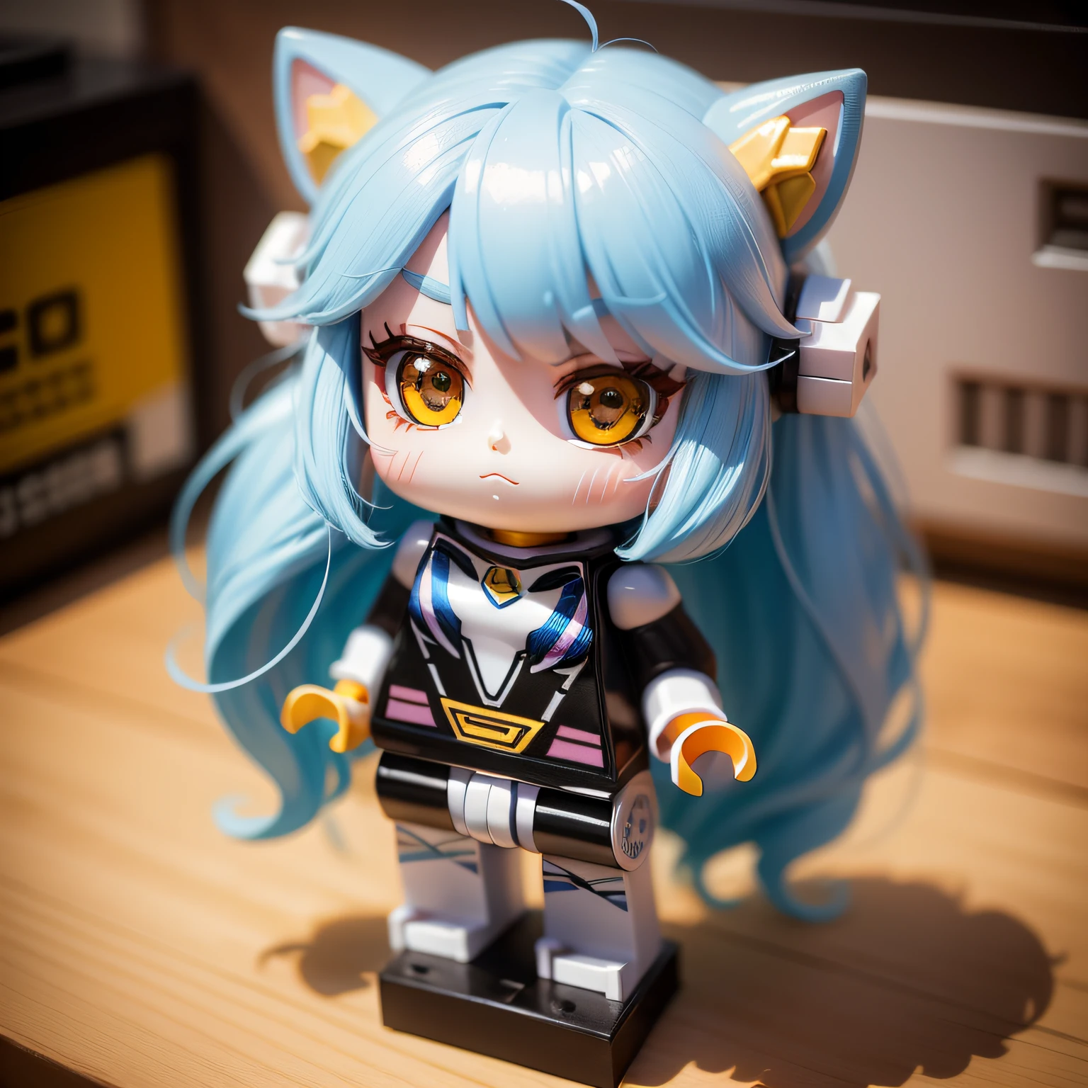 a beauty girl、super precision、accuracy、Lego、Chibi、Colorful hair、kawaii