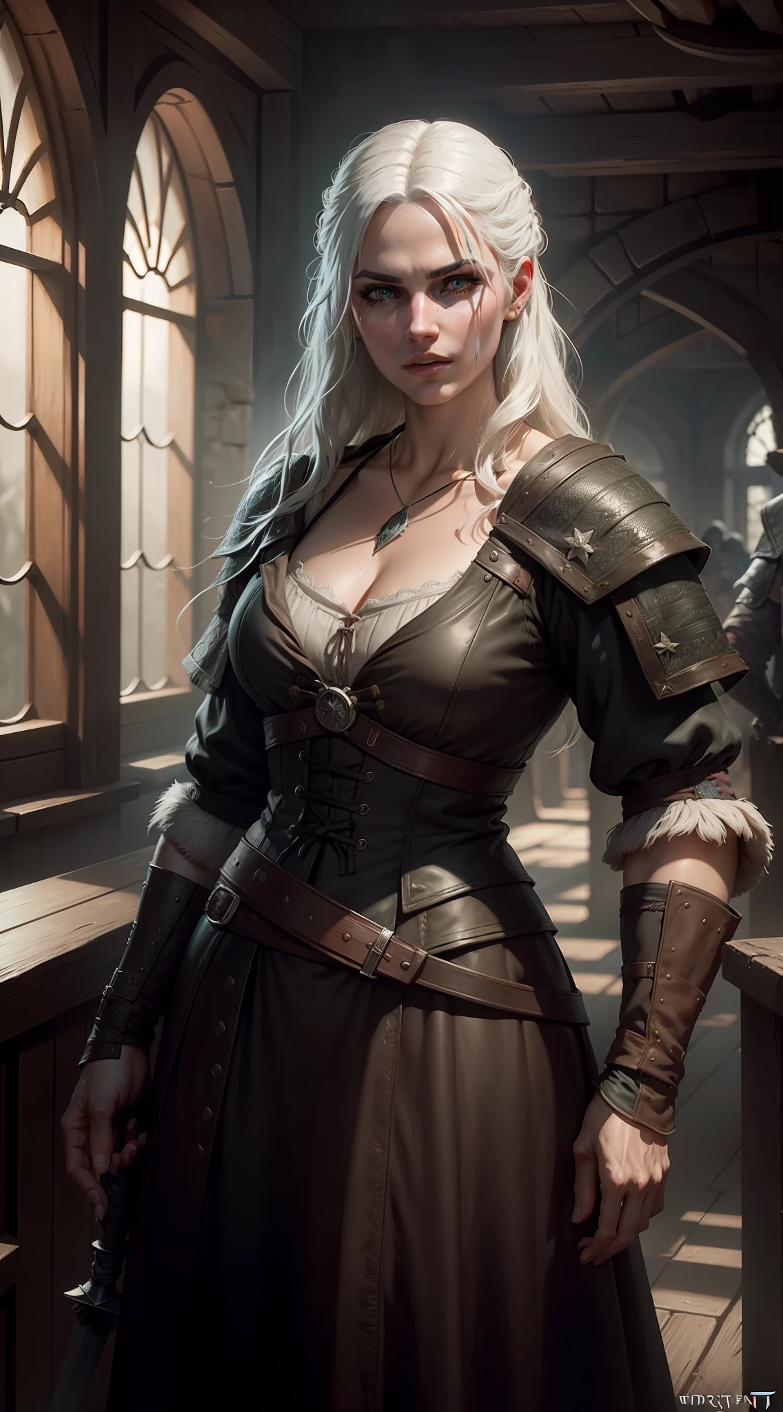 The Witcher Geralt de Rivia , Ciri , and Yennefer, 35mm lens, ultra details, precise texture details HDR, UHD,16K,