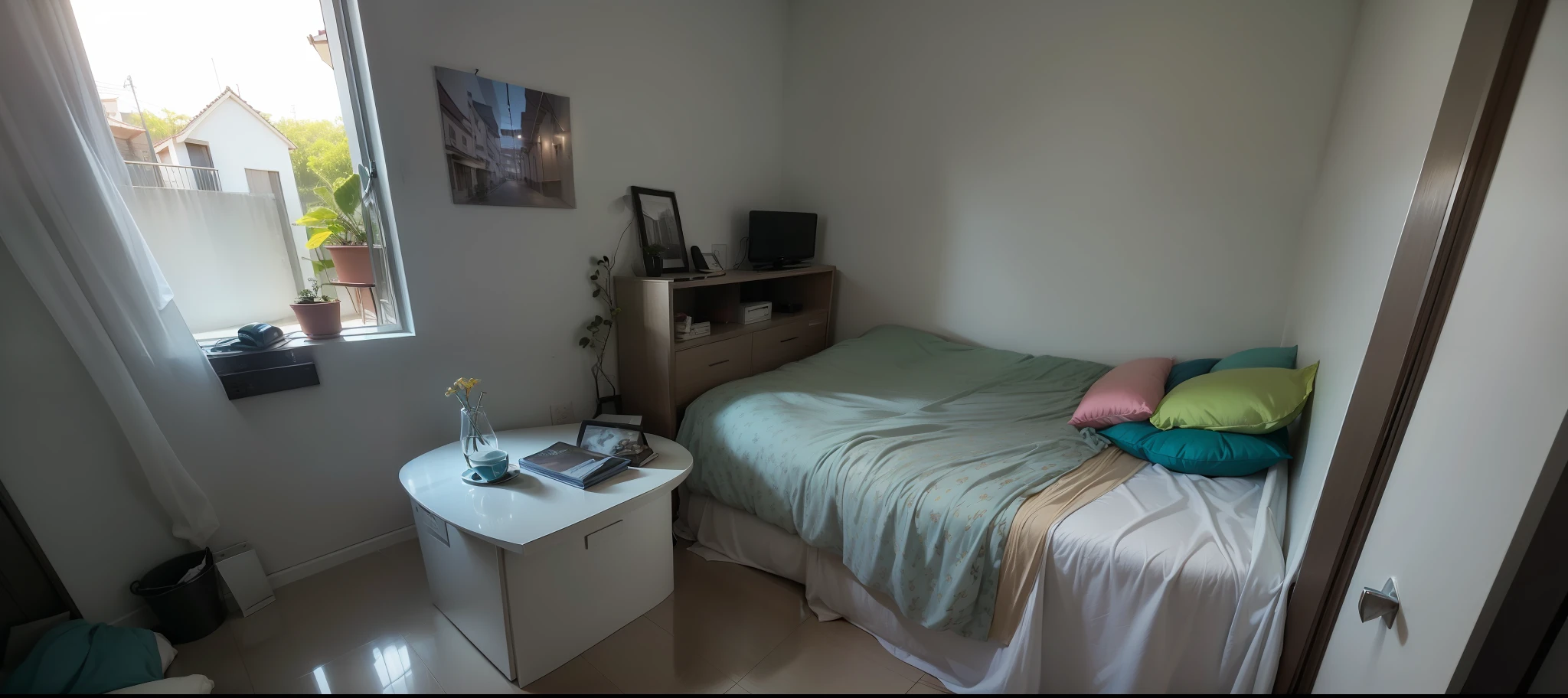 (Melhor qualidade),(Uplighting),(realismo),(arquitetura),(quarto),(bonito),(tranquilo),(enjoyable),(amadeirado)