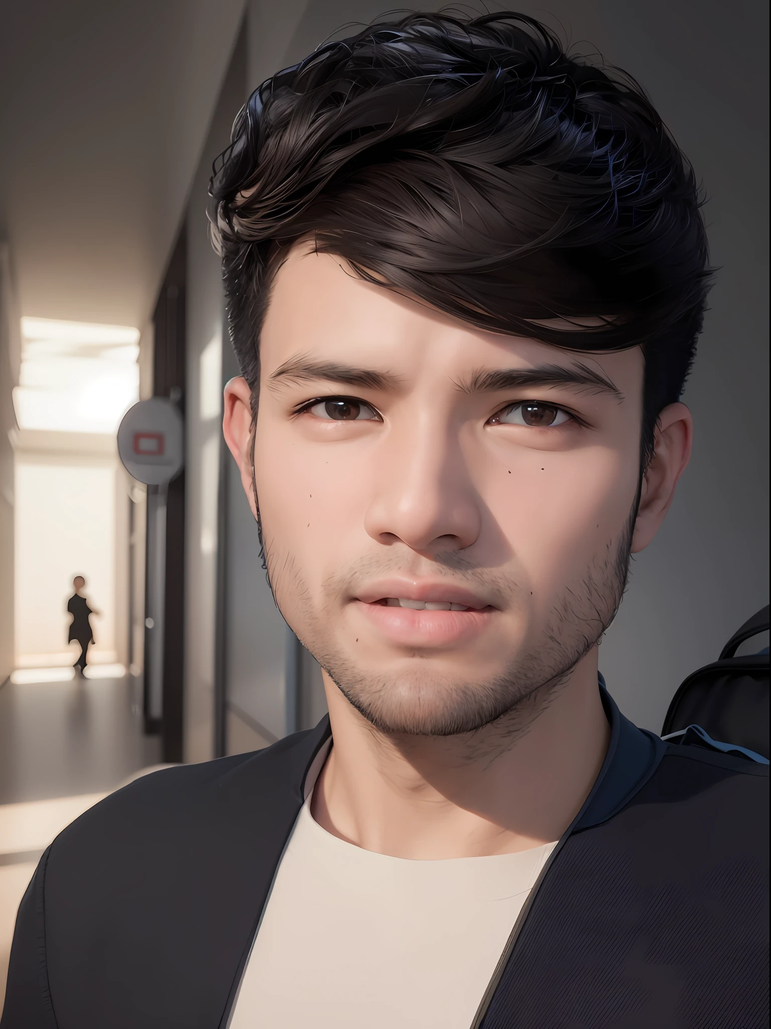 arafed boy with a jacket and a backpack looking at the camera, soft portrait shot 8 k, boy with neutral face, perfect face and boy, small character. unreal engine 5, ross tran 8 k, detailed face of a asian boy, 8k portrait render, makoto shinkai. octane render, portrait of 1 5 - year - old boy
