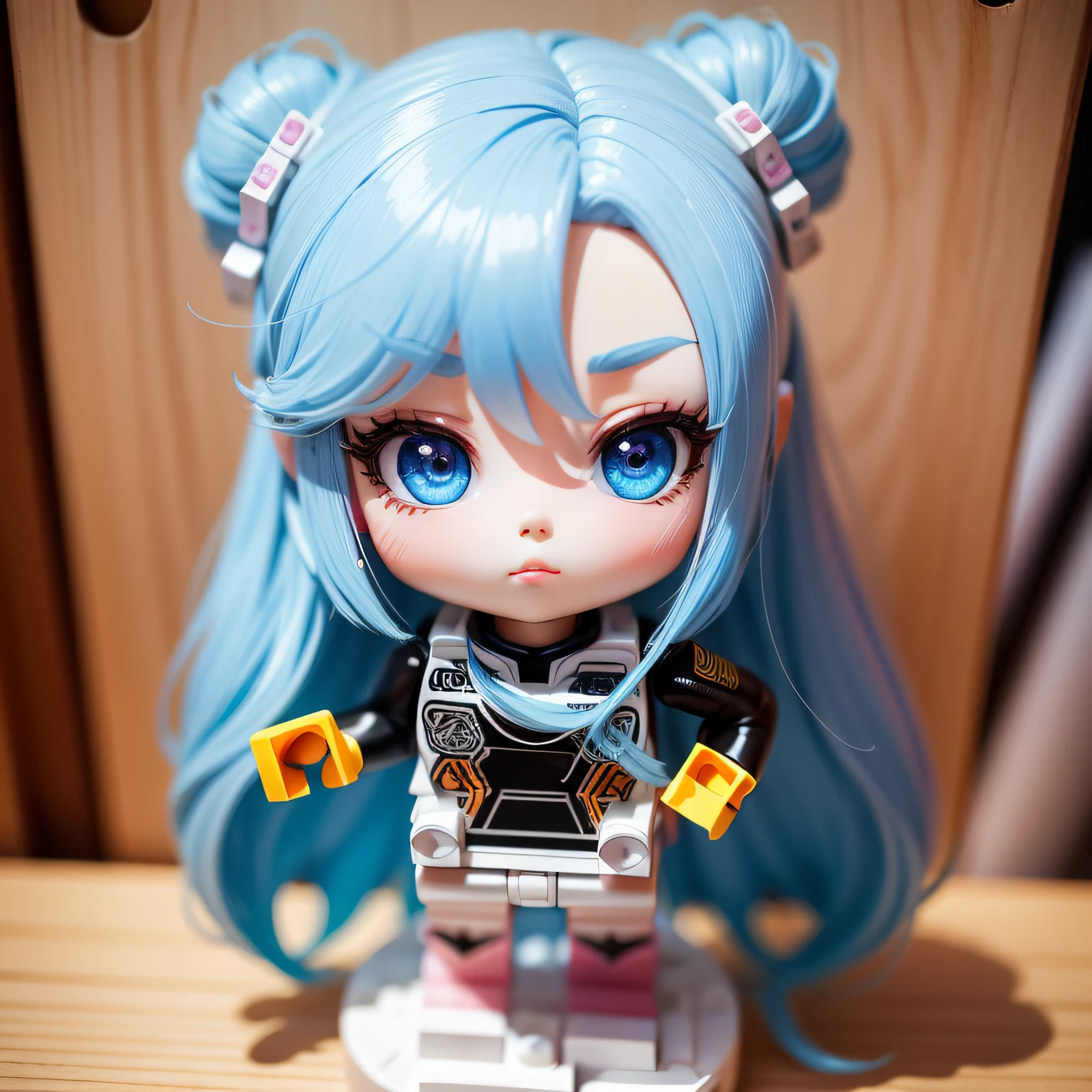 a beauty girl、super precision、accuracy、Lego、Chibi、Colorful hair、kawaii