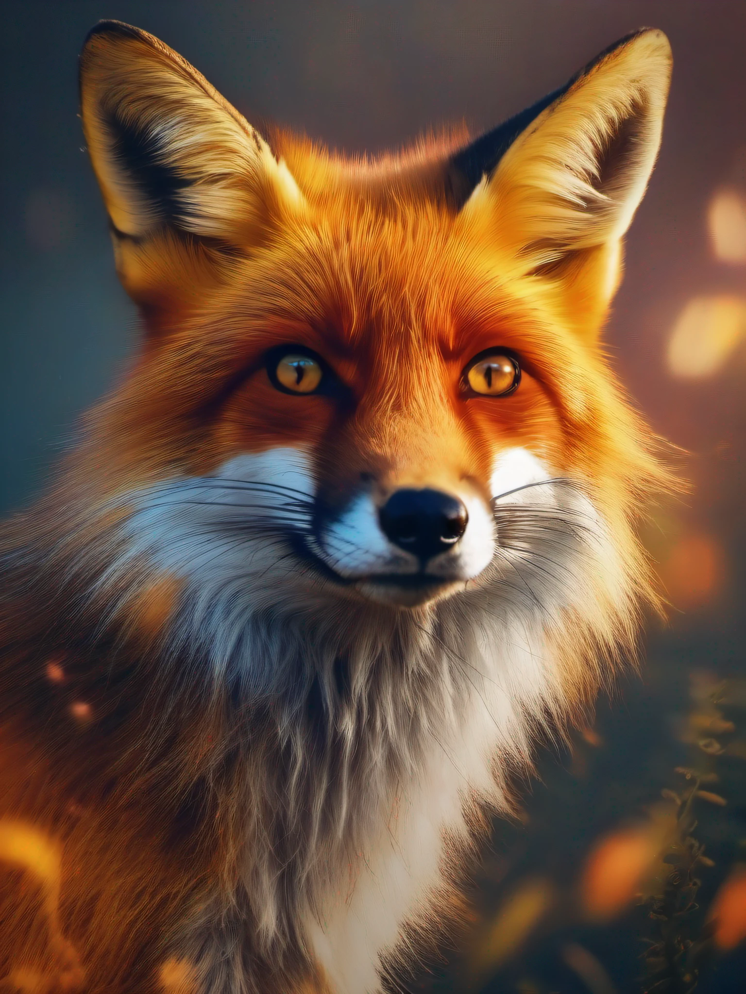 (Fox Realista), animal selvagem, feroz, com dentes grandes afiados), (Imagem ultrarrealista altamente detalhada:1.2), (fotorrealista:1.2), com detalhes intrincados. (Background with lighting effects with rays and powers of bright colors with high contrast and saturation:1.2). ((cinematic photography, UHD, 8k)), ((de corpo inteiro)), ((foco nítido:1.2))