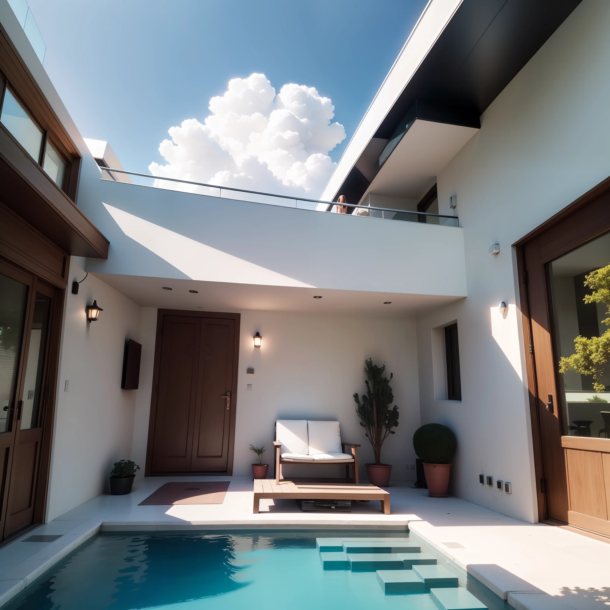 casa moderna de luxo realista 4k