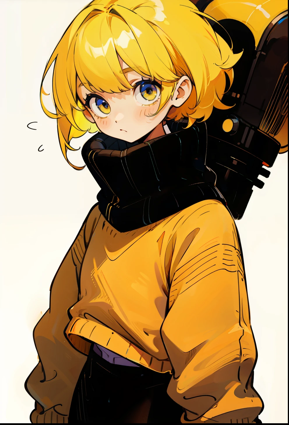 Yellow hair, 1Girl, Sweaters