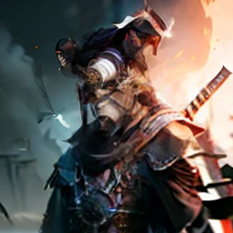 Jovem negro samurai