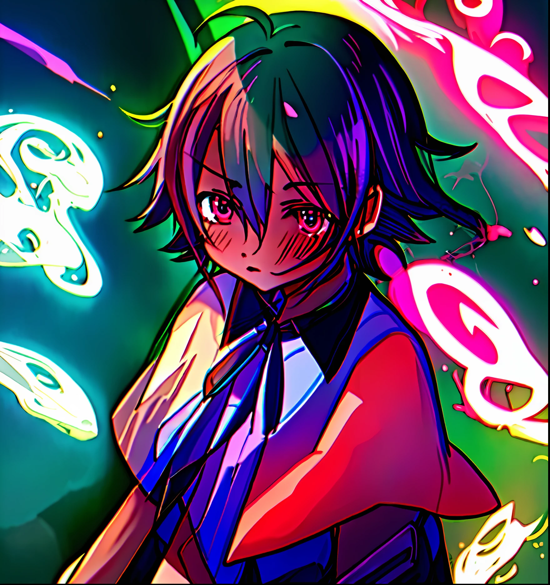 Action-packed anime boy with tie and shirt,Coloring pages with bright colors,Clear line depiction,Pure line art,Thick black lines,Strong representation in line art,Flat anime-style shadows,Sharp and minimalist line art,The perfect art outlined by thick lines,Hajim Yatat-style 2D anime,Art with black lines。